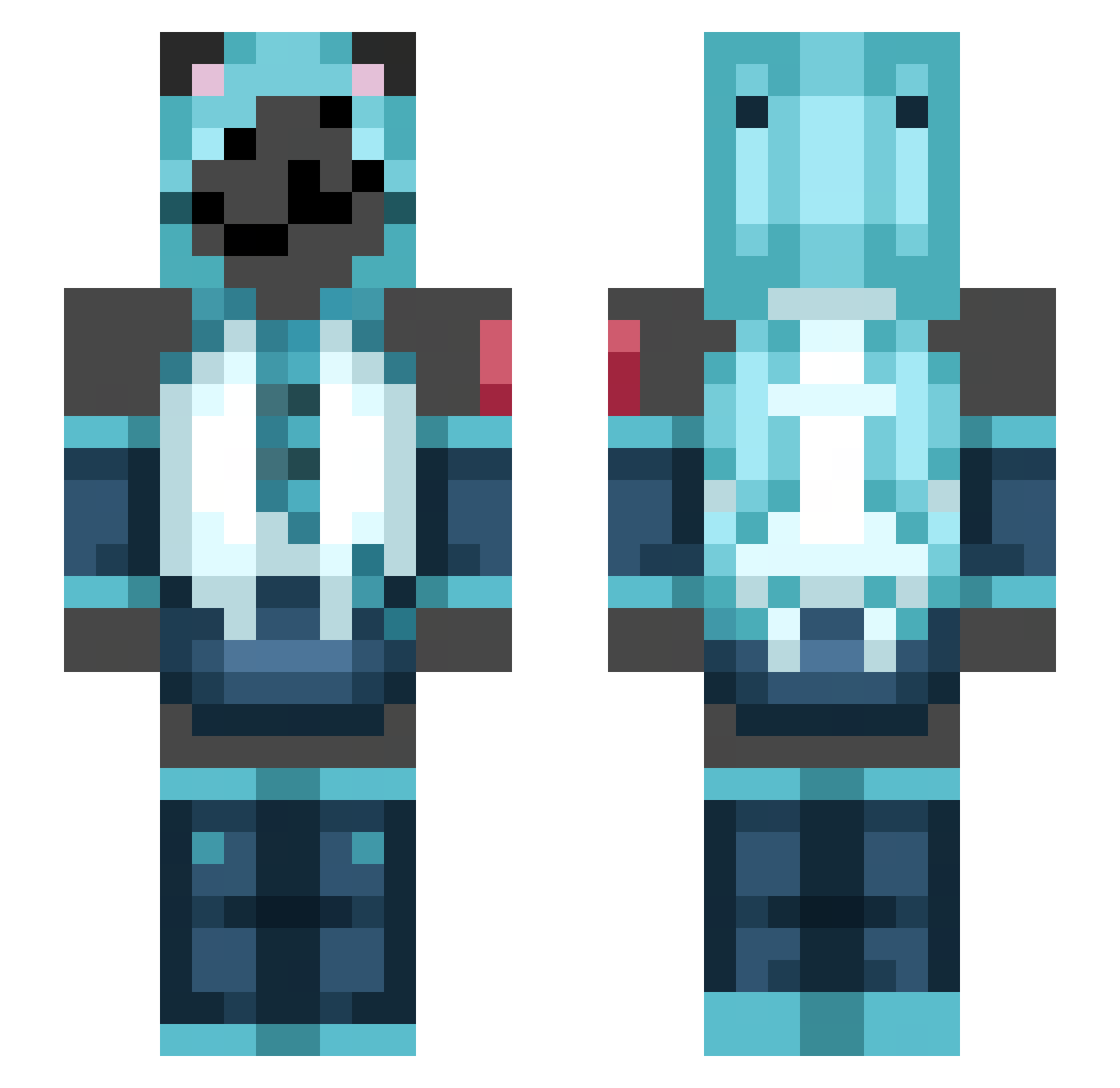 soytea Minecraft skin, front and back view