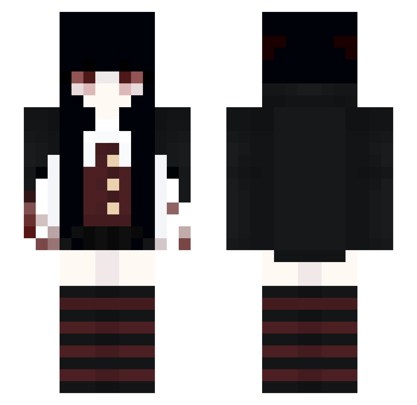 urvm Minecraft skin, front and back view