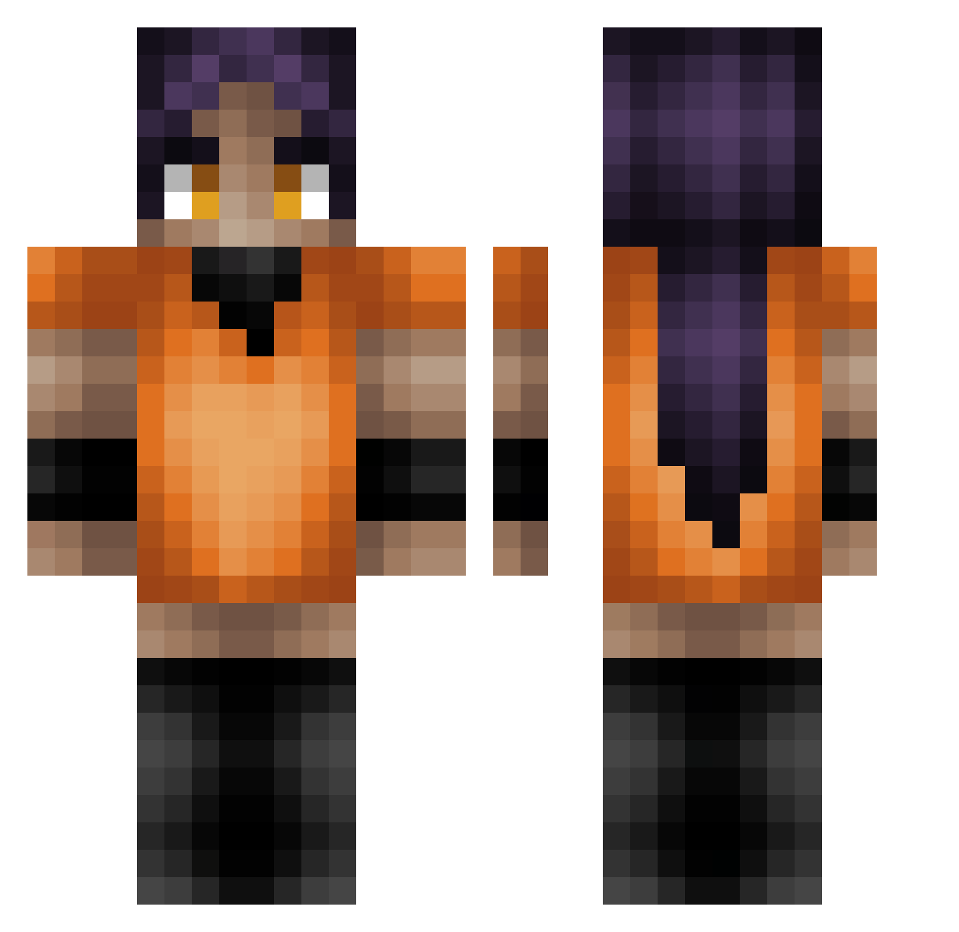 Soul_Predator501 Minecraft skin, front and back view