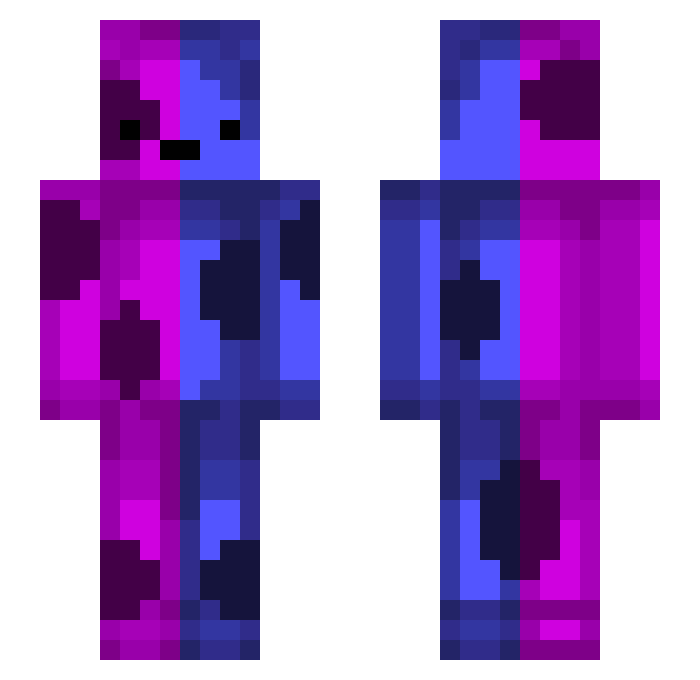 tiMNeSs Minecraft skin, front and back view