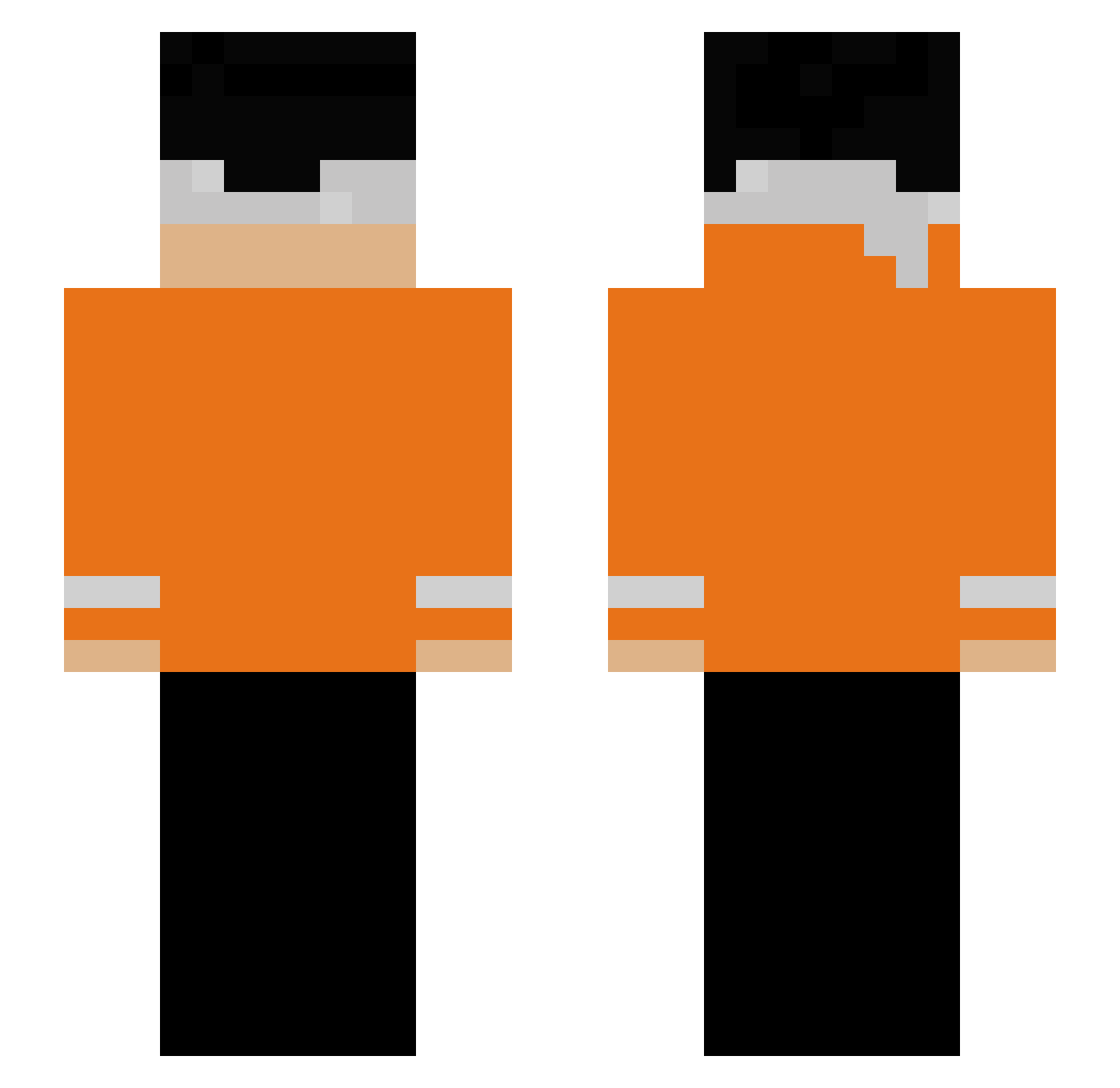 playerxzin Minecraft skin, front and back view