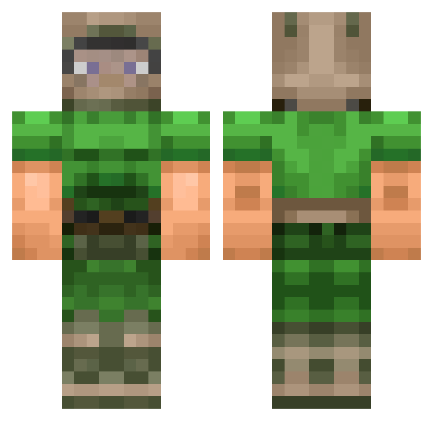 StablioRef Minecraft skin, front and back view