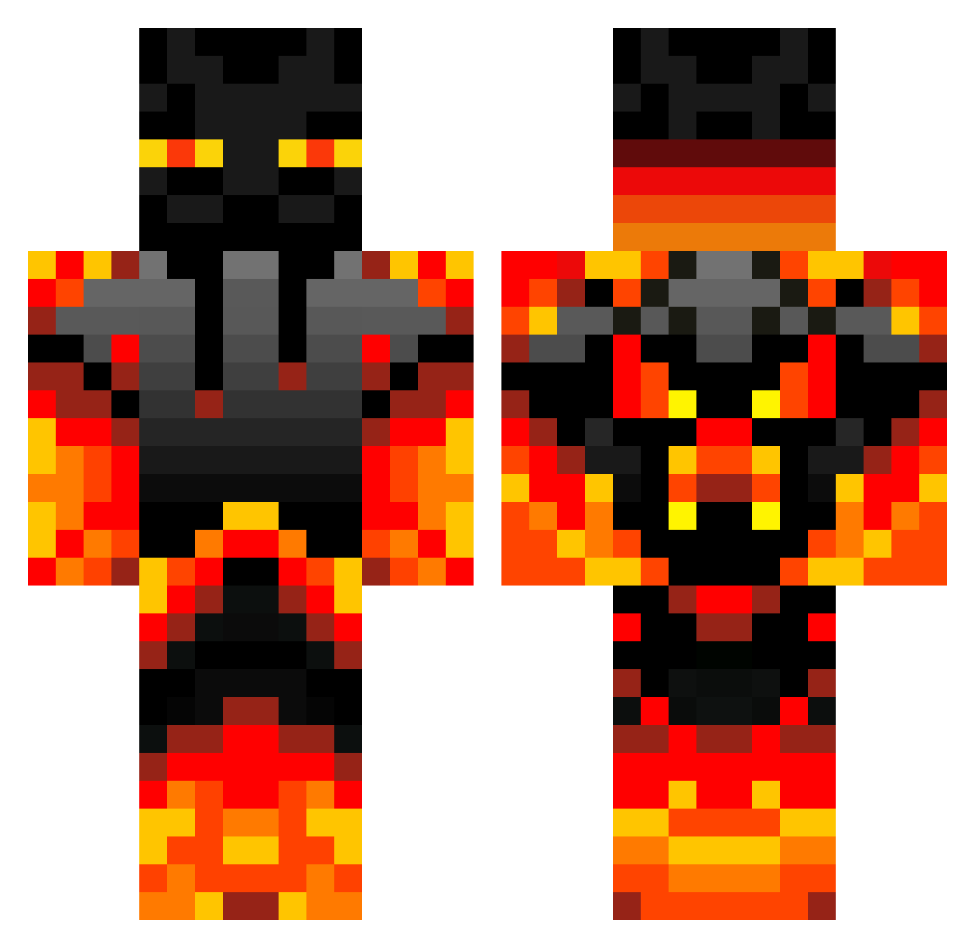 MysticSlyder Minecraft skin, front and back view