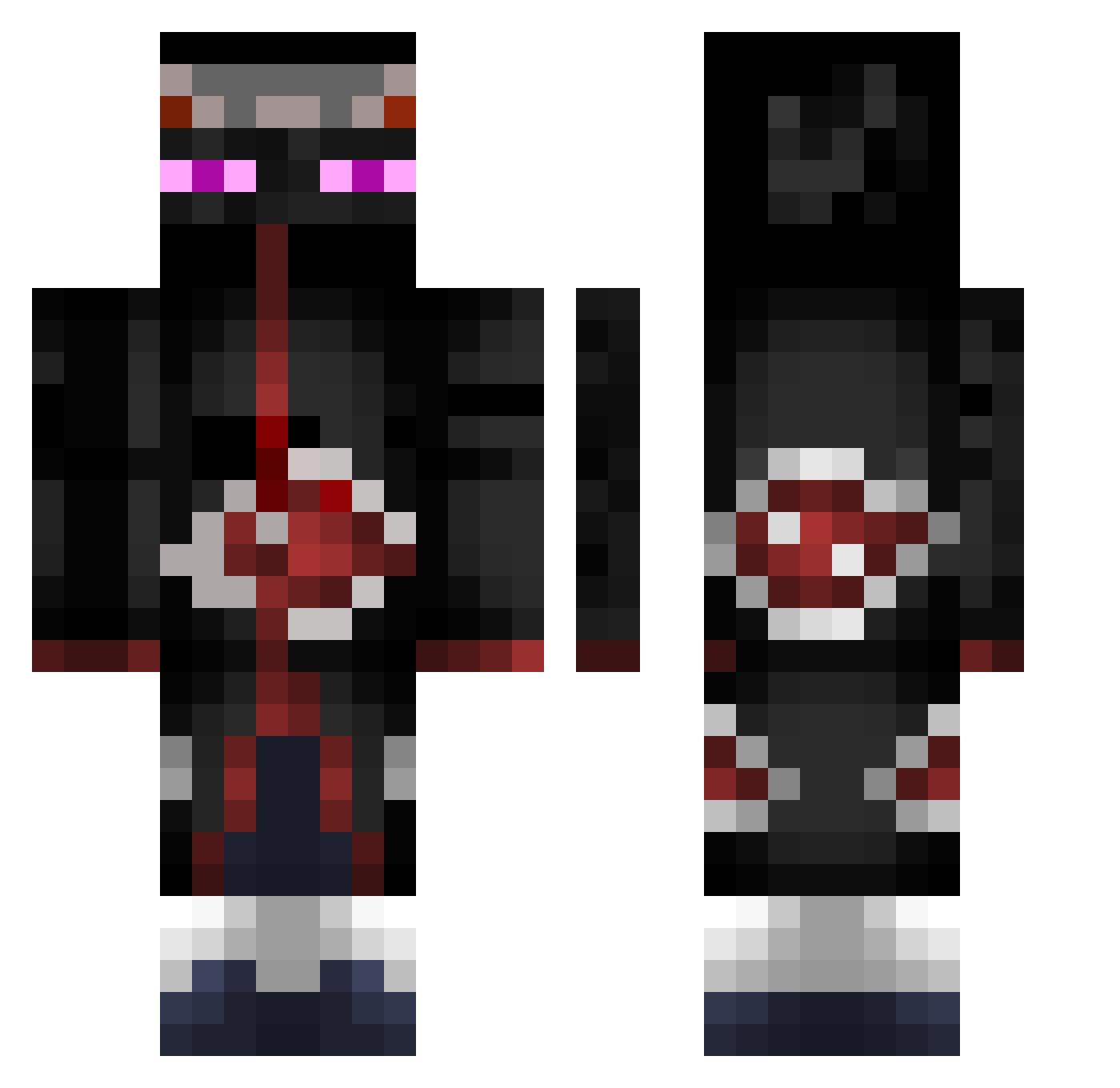 MYqweo Minecraft skin, front and back view