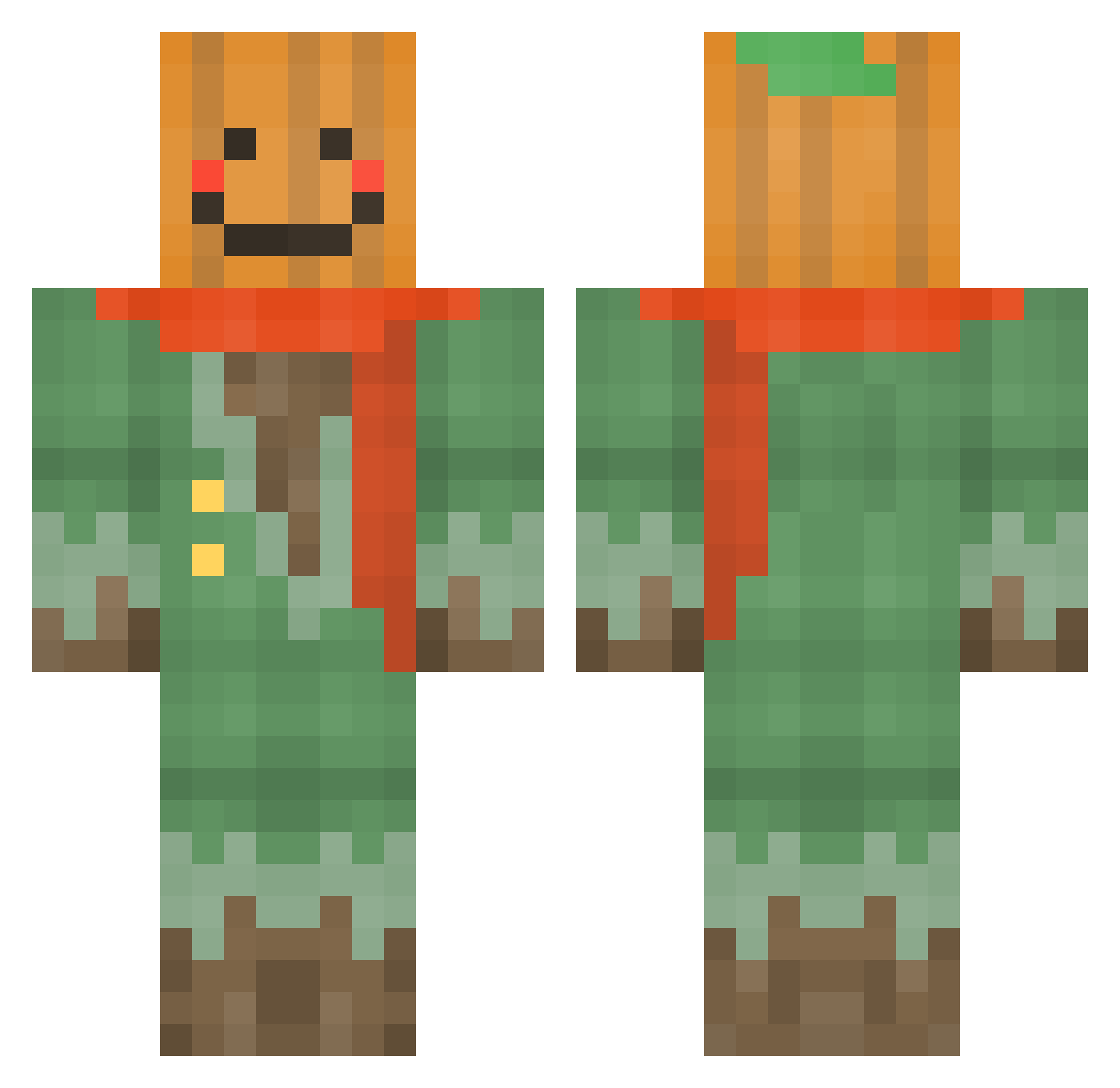 w4fs Minecraft skin, front and back view