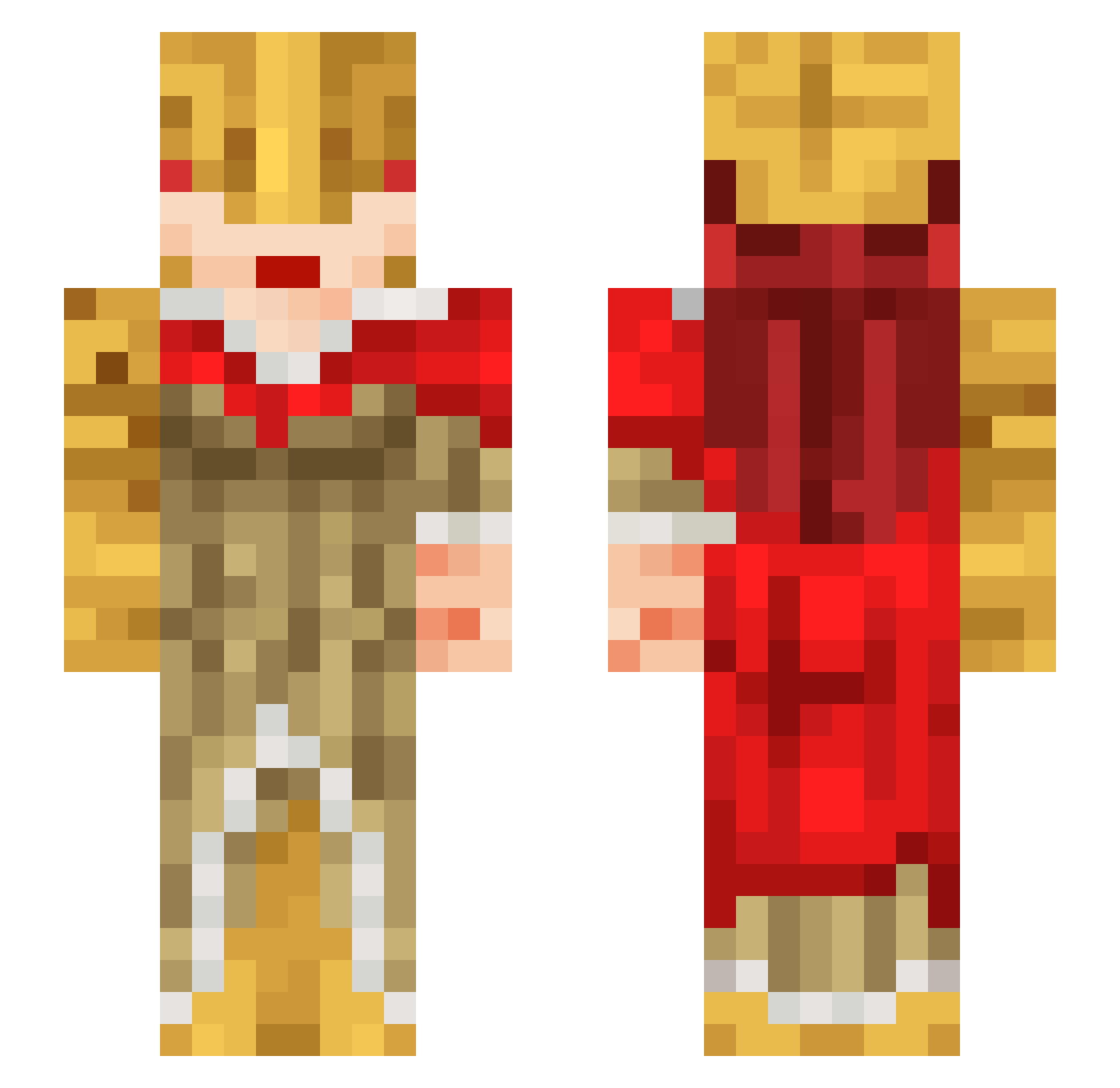 claire_png Minecraft skin, front and back view