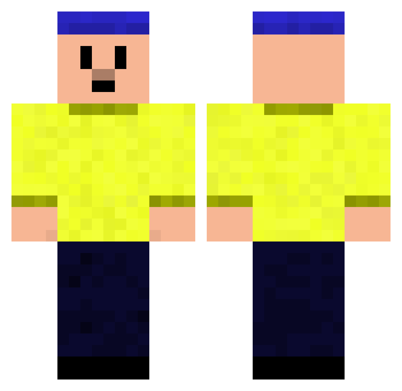 mizirfy Minecraft skin, front and back view