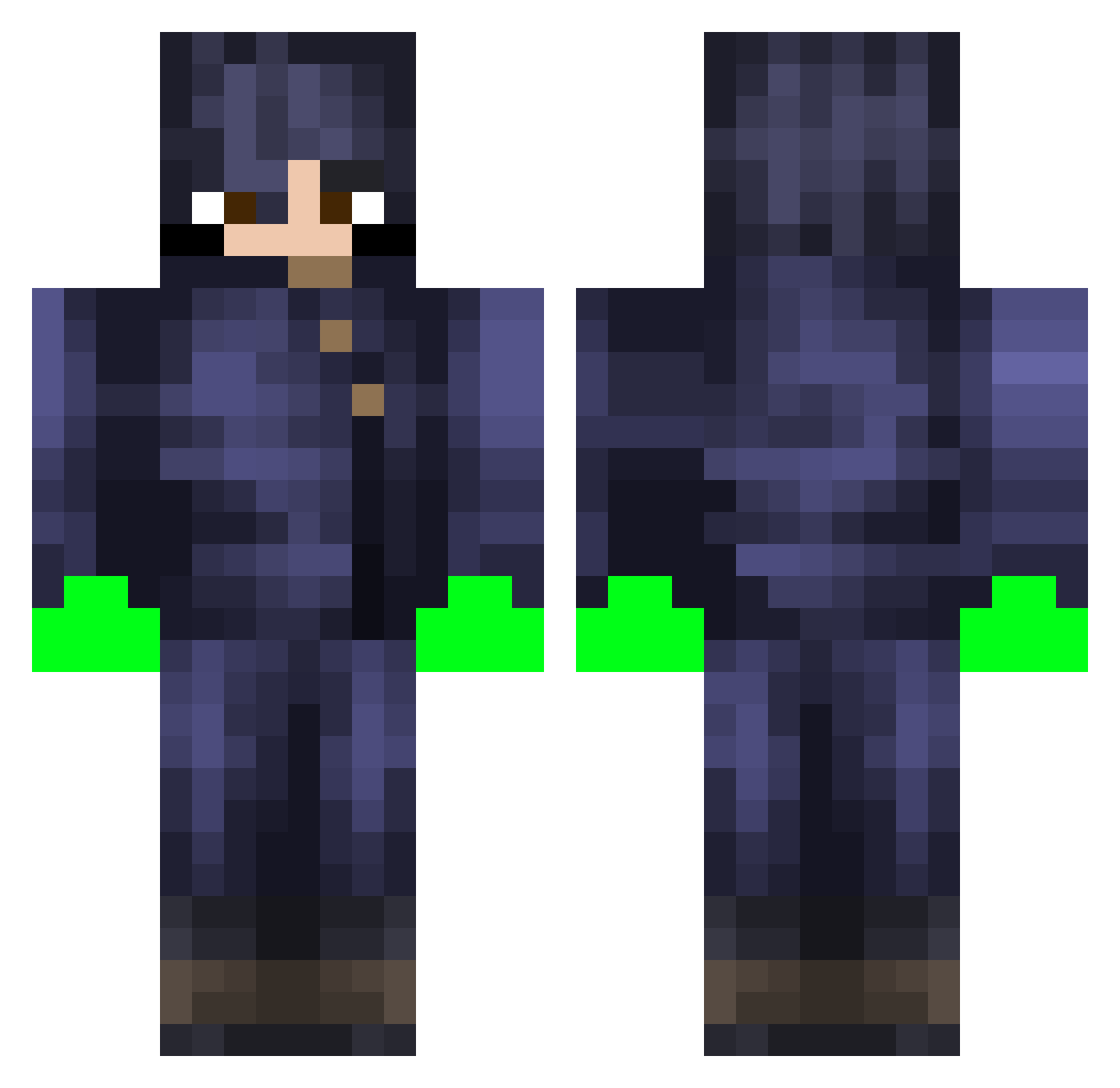 Ash_Miguel Minecraft skin, front and back view