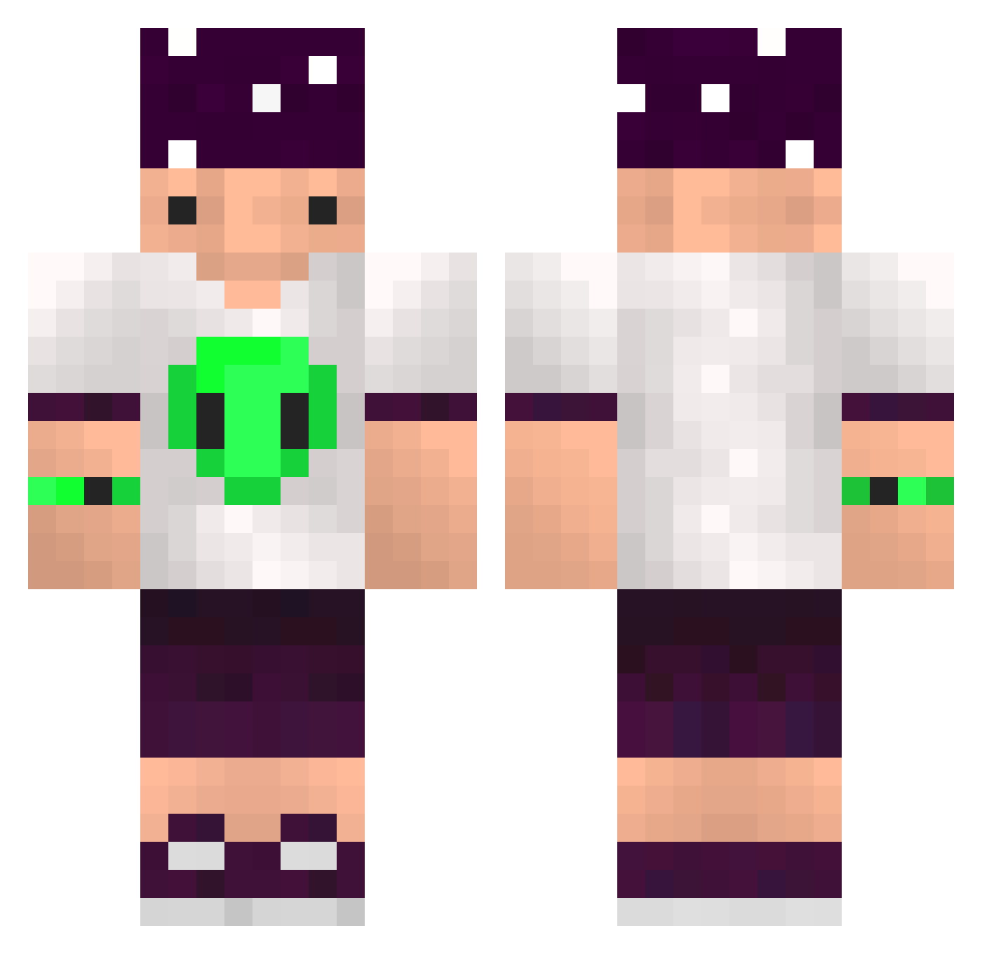Valoulouh Minecraft skin, front and back view