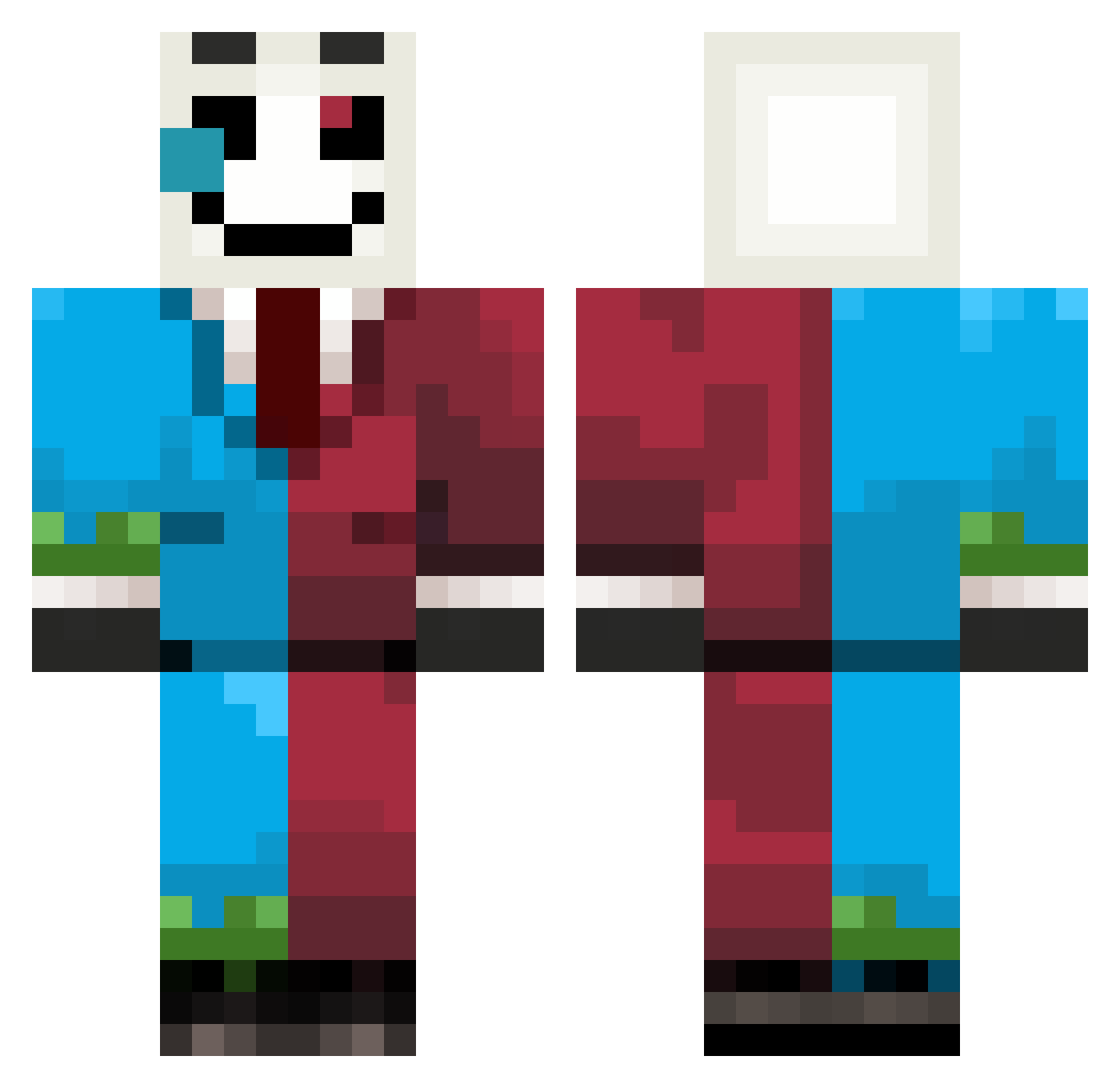 WallFacer_ Minecraft skin, front and back view