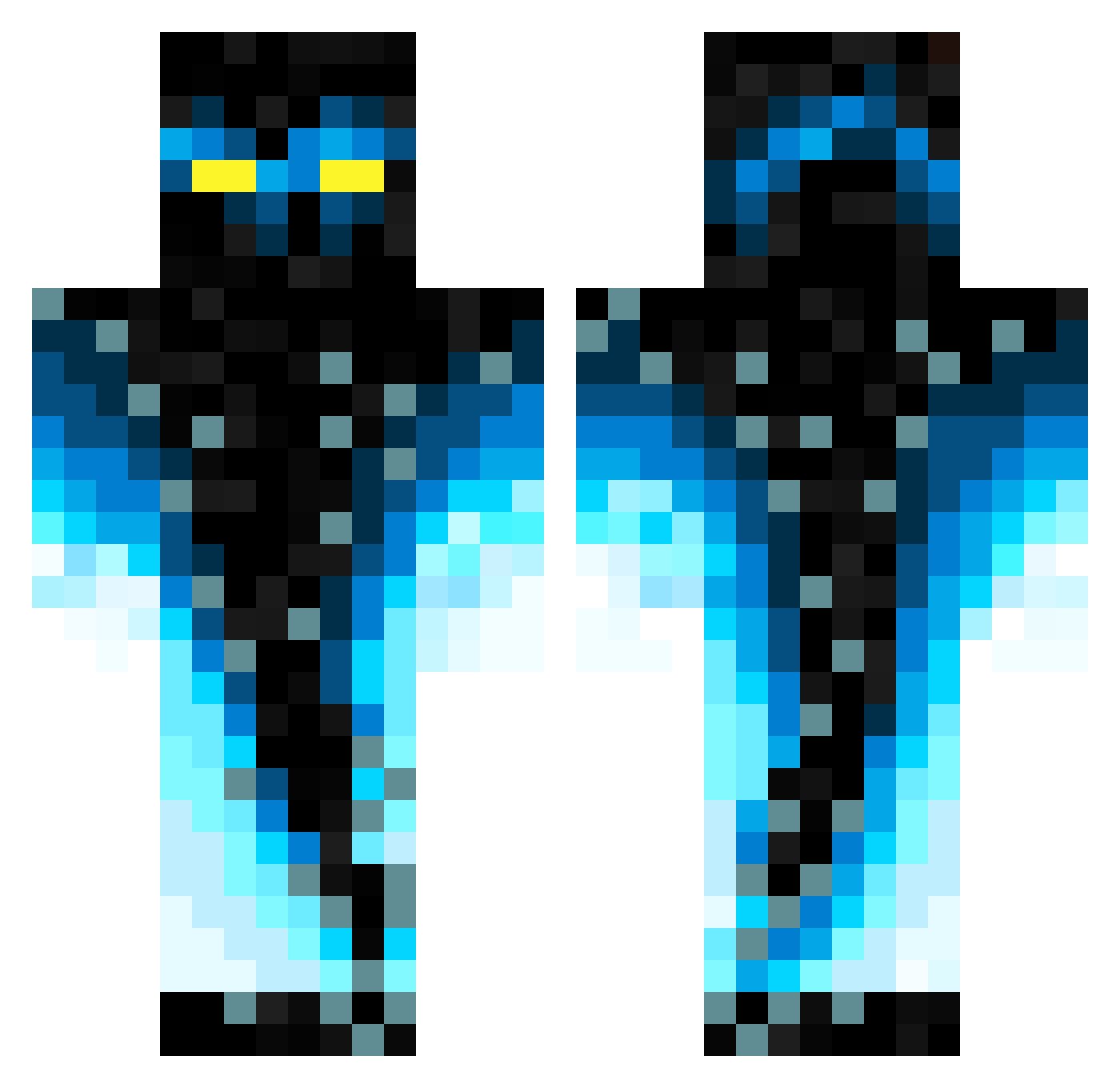 wargoni Minecraft skin, front and back view
