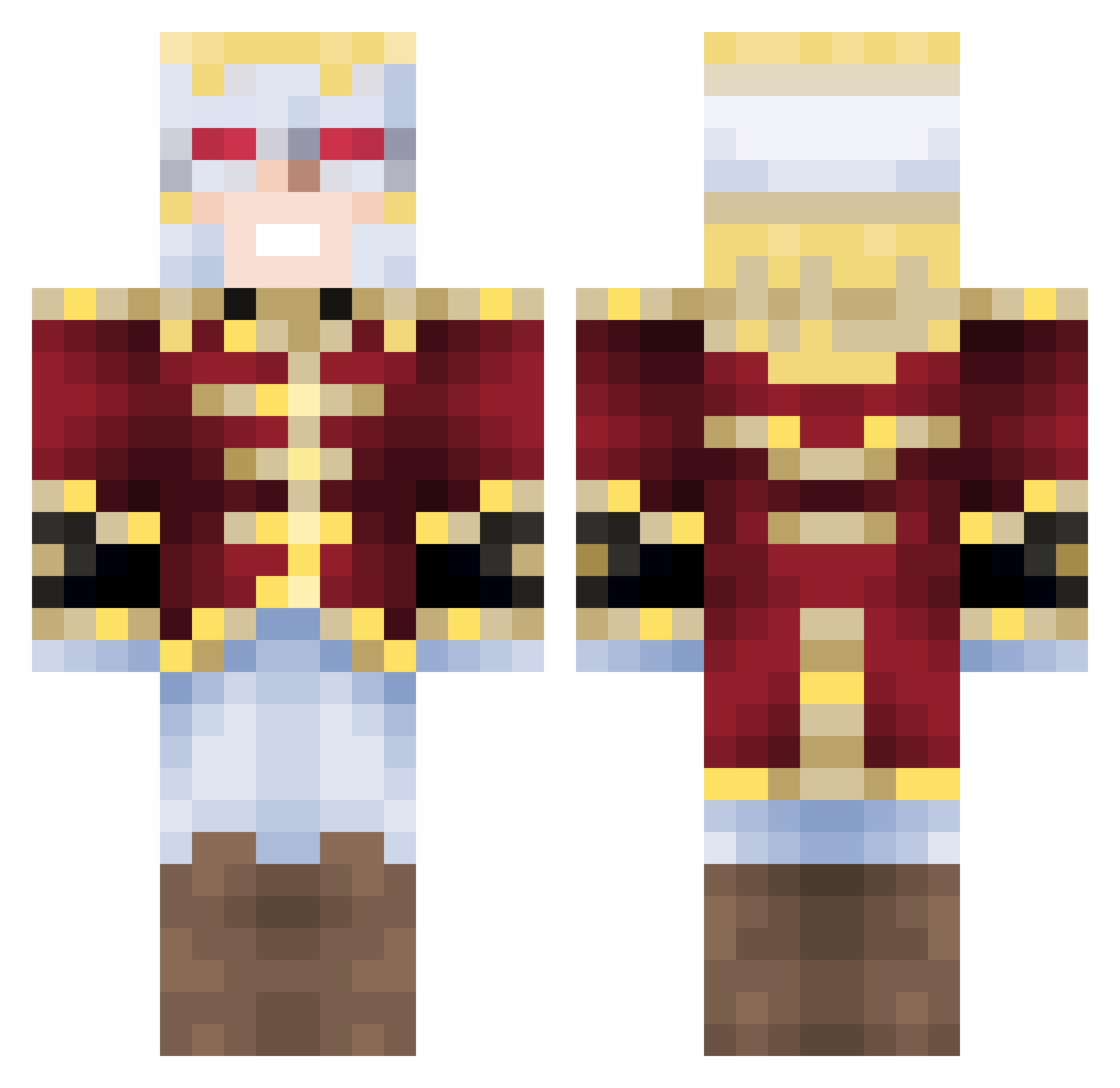 maleurs Minecraft skin, front and back view