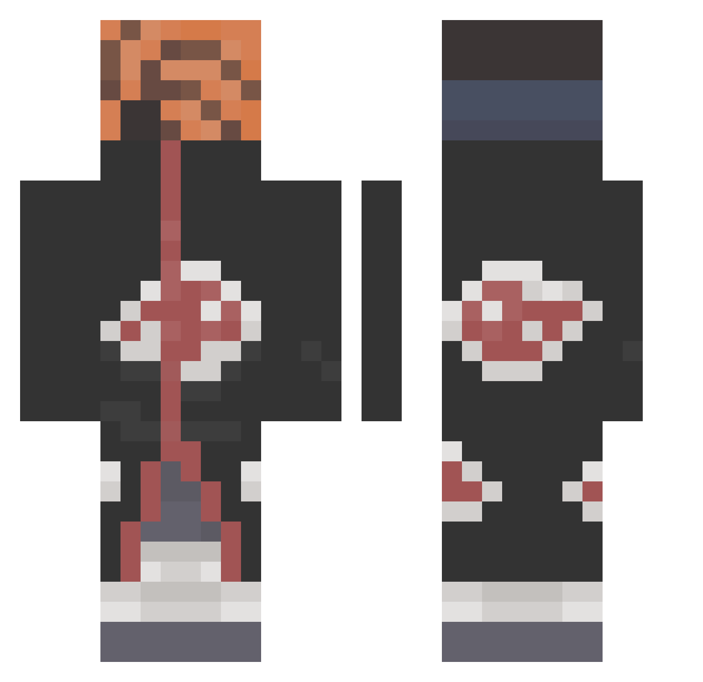 okiosu Minecraft skin, front and back view