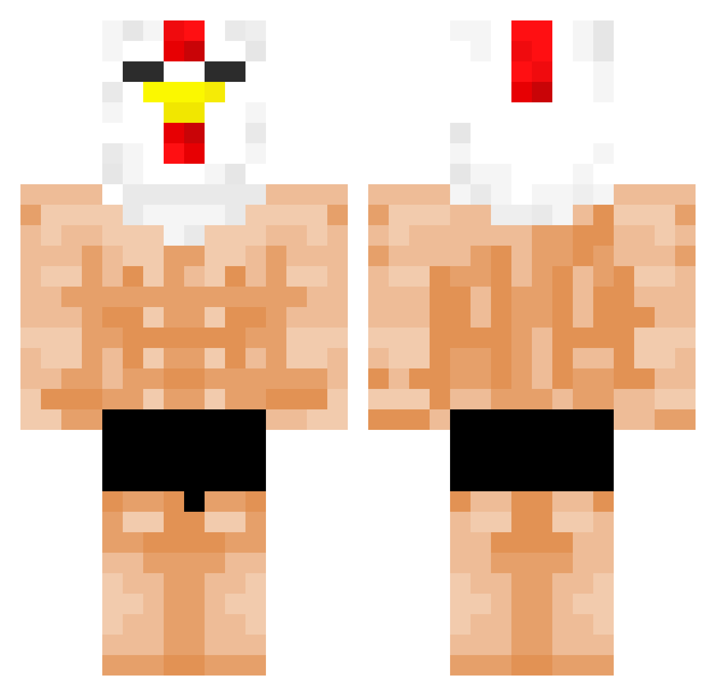 Aque_ Minecraft skin, front and back view