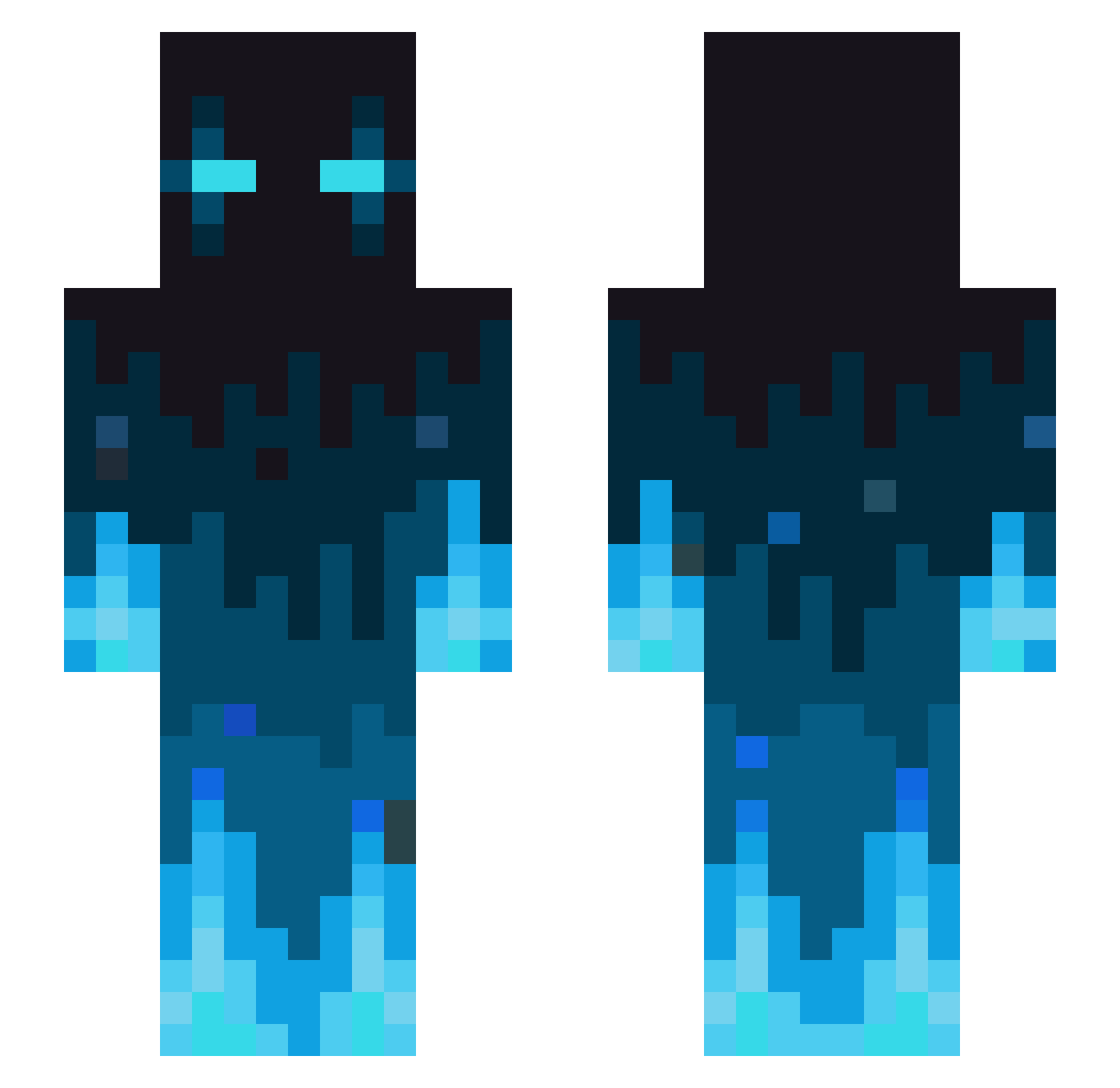 DemonPlayzzz Minecraft skin, front and back view