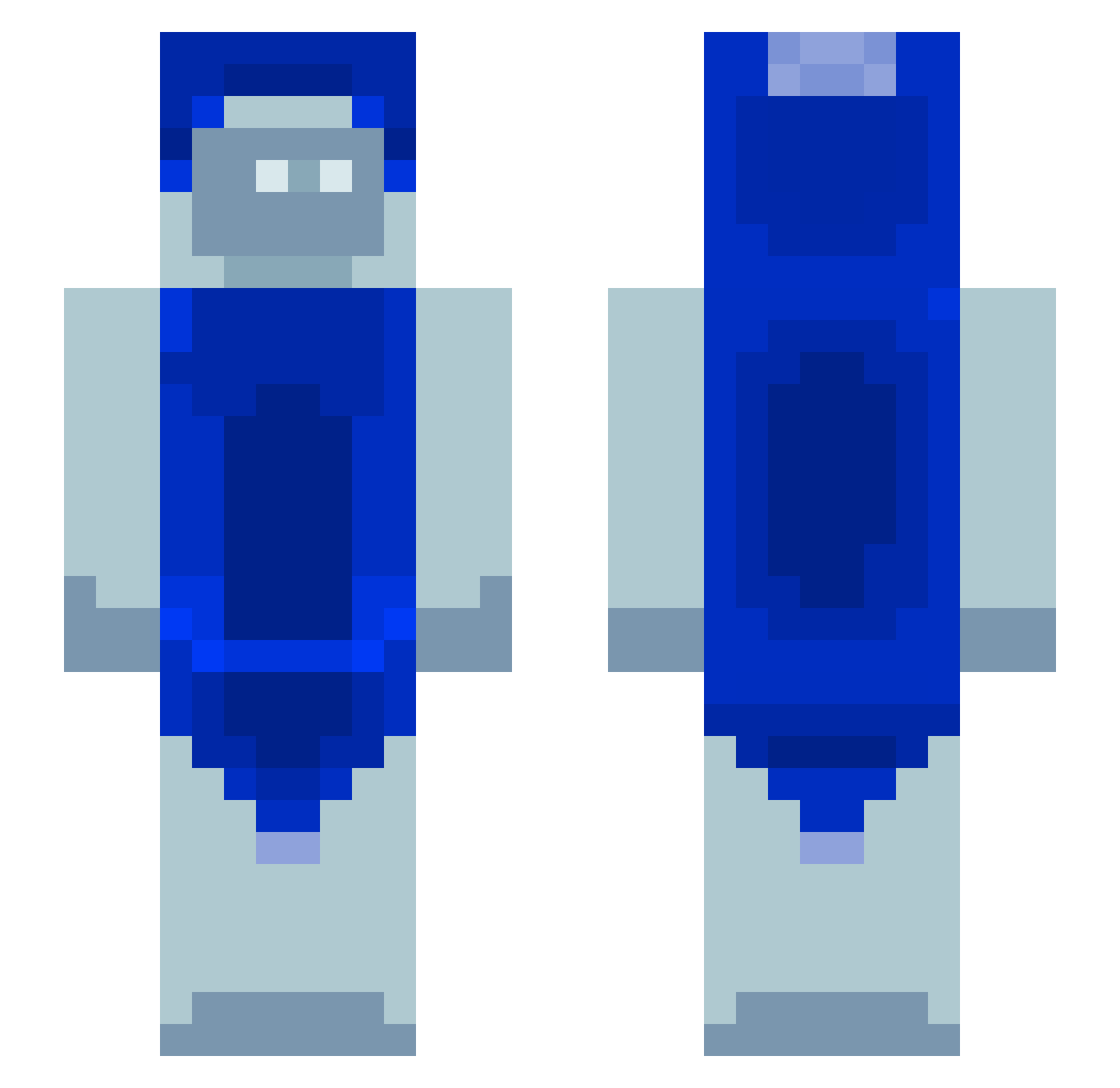 ryzewyd Minecraft skin, front and back view