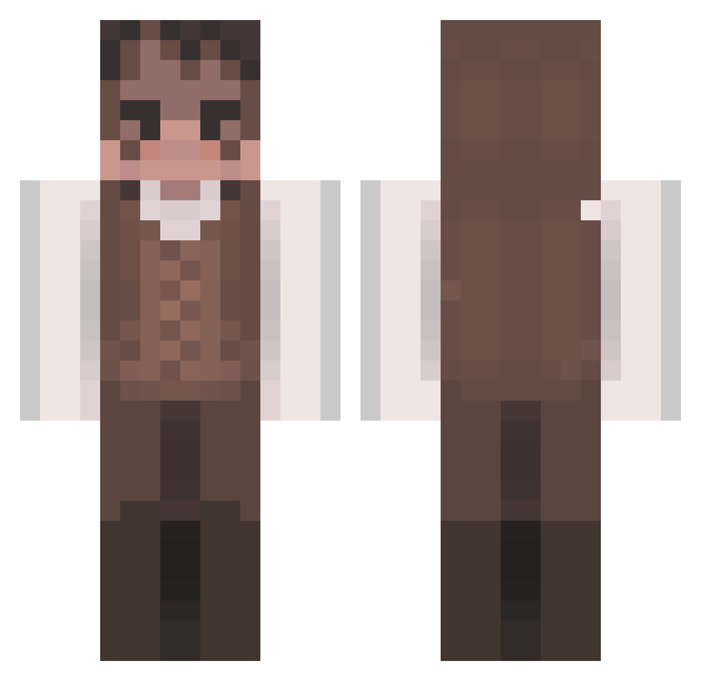 Ser_en Minecraft skin, front and back view
