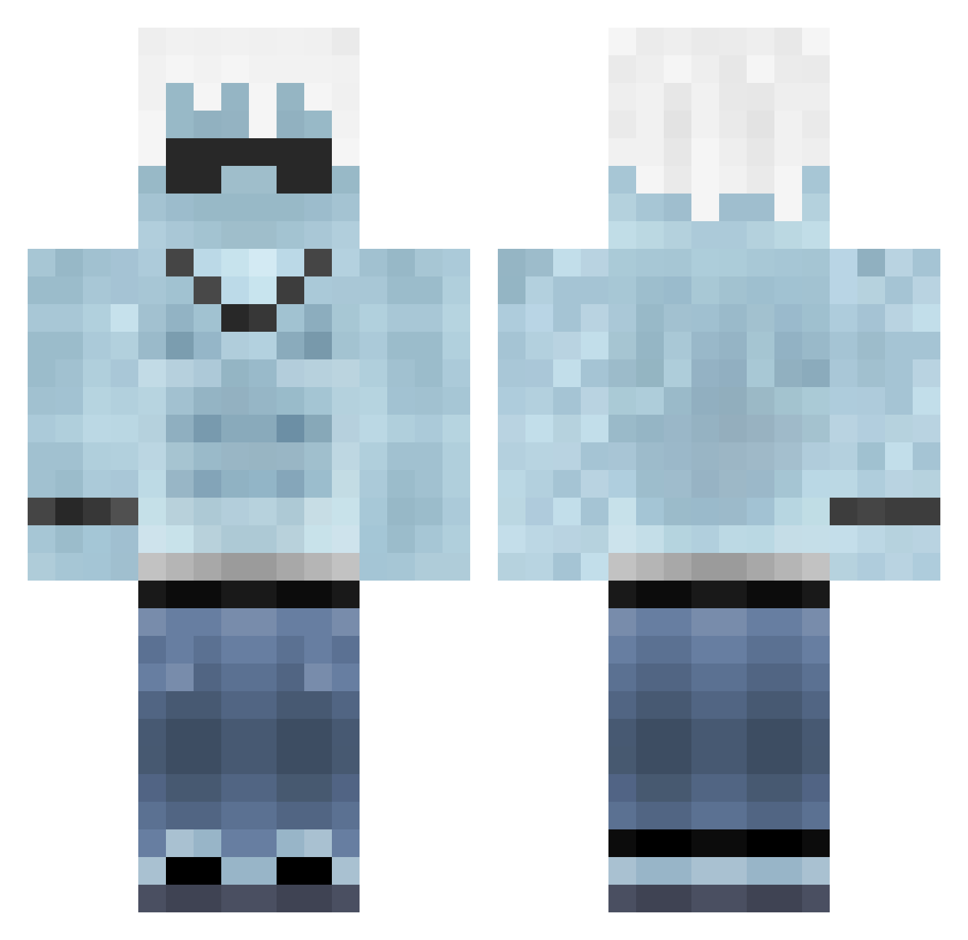 67z8ui Minecraft skin, front and back view
