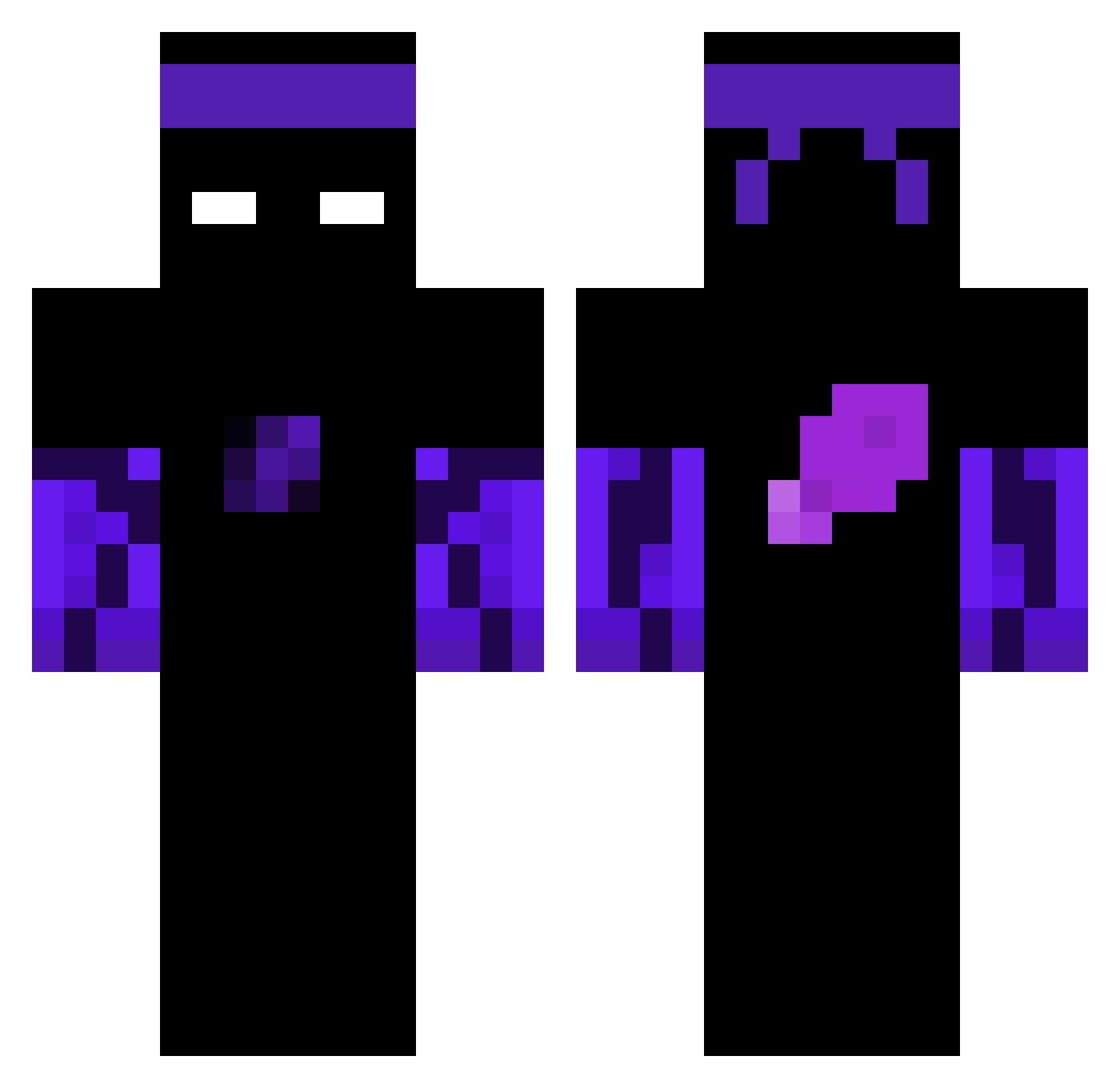 NewAndroidWhoDis Minecraft skin, front and back view