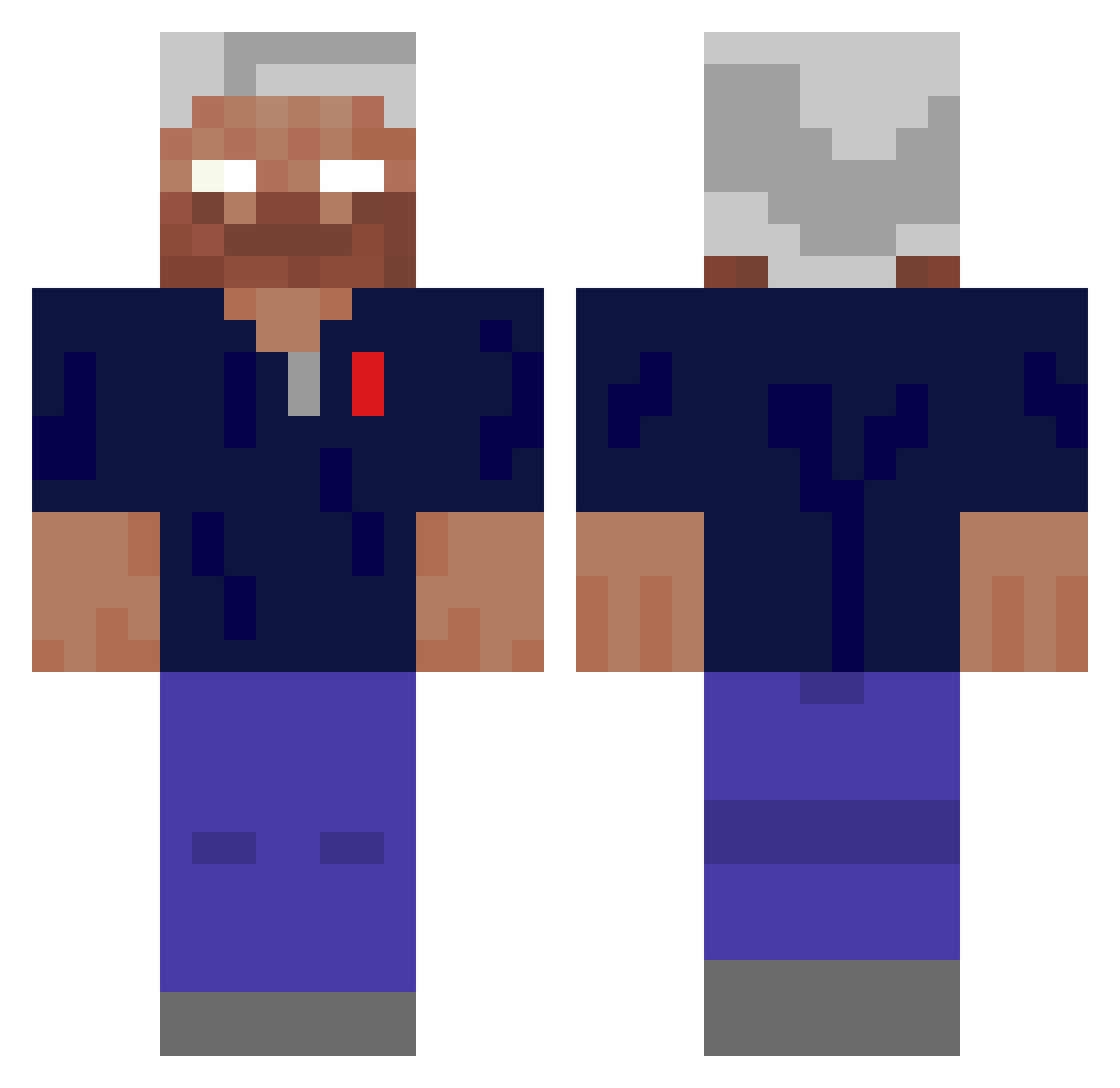 MINEGUTT1 Minecraft skin, front and back view