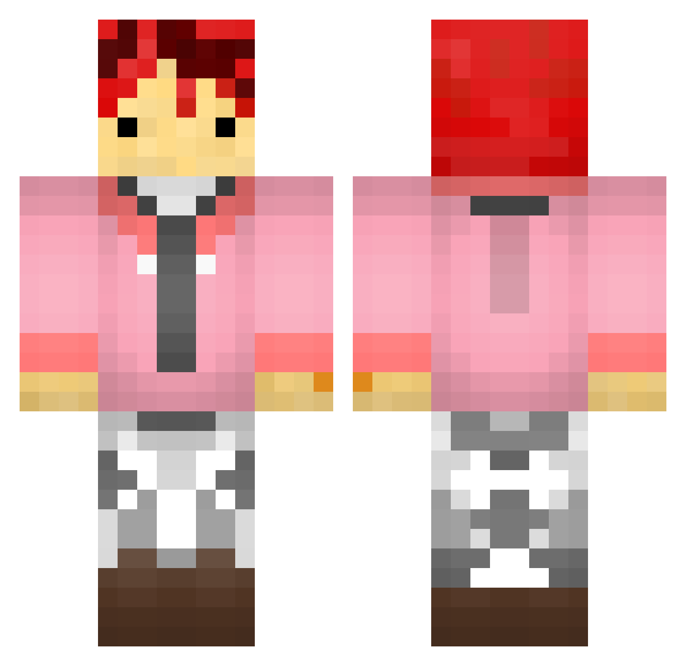 ChemizRoz Minecraft skin, front and back view