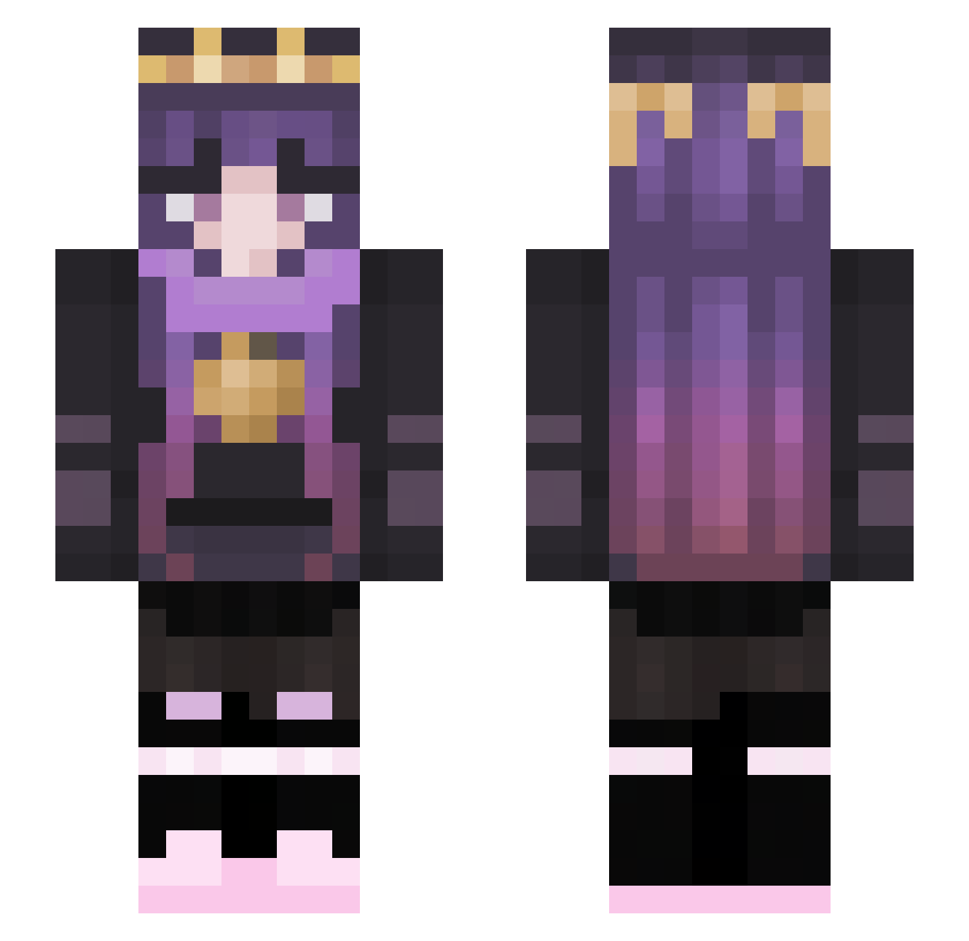 Sinnel Minecraft skin, front and back view