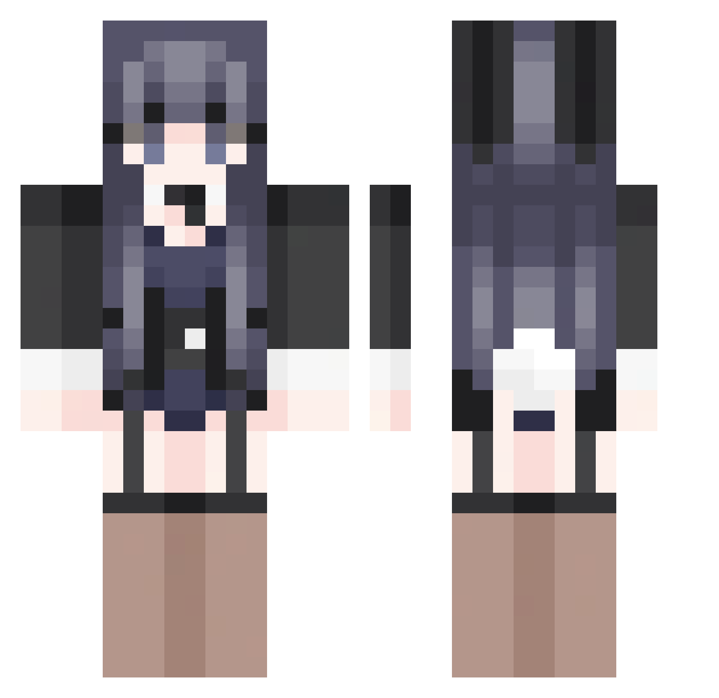 ItsDudMan Minecraft skin, front and back view