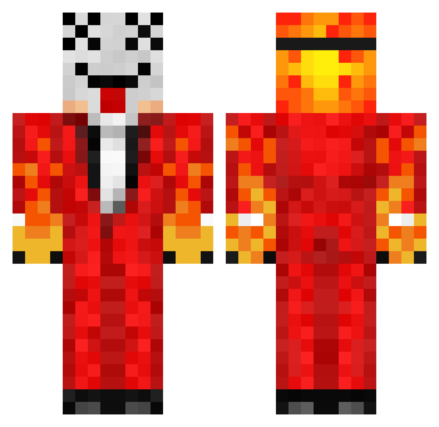MRxSmoke Minecraft skin, front and back view