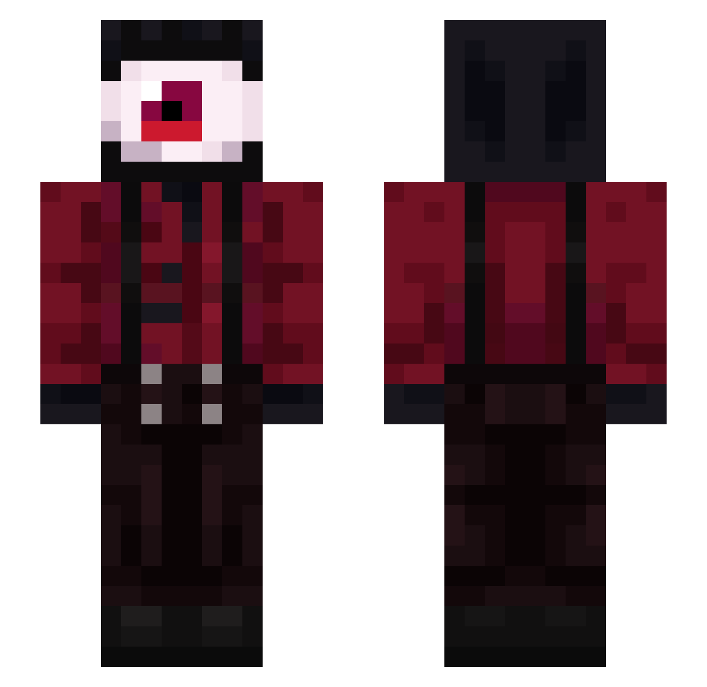 SouEuAngelor Minecraft skin, front and back view