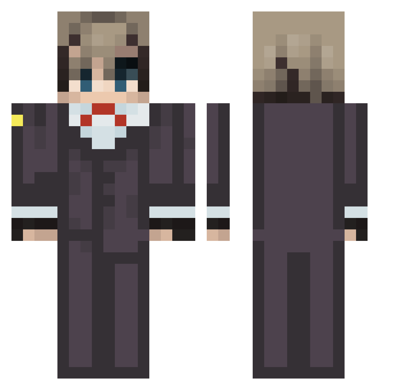 RipCarrot Minecraft skin, front and back view