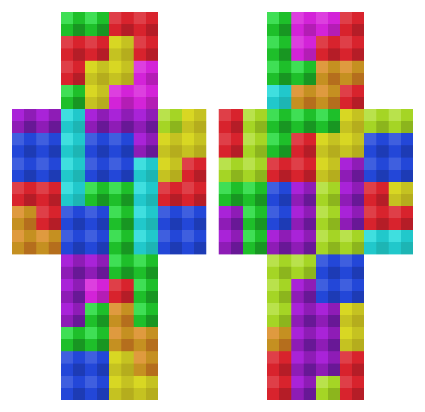 GamerFella Minecraft skin, front and back view