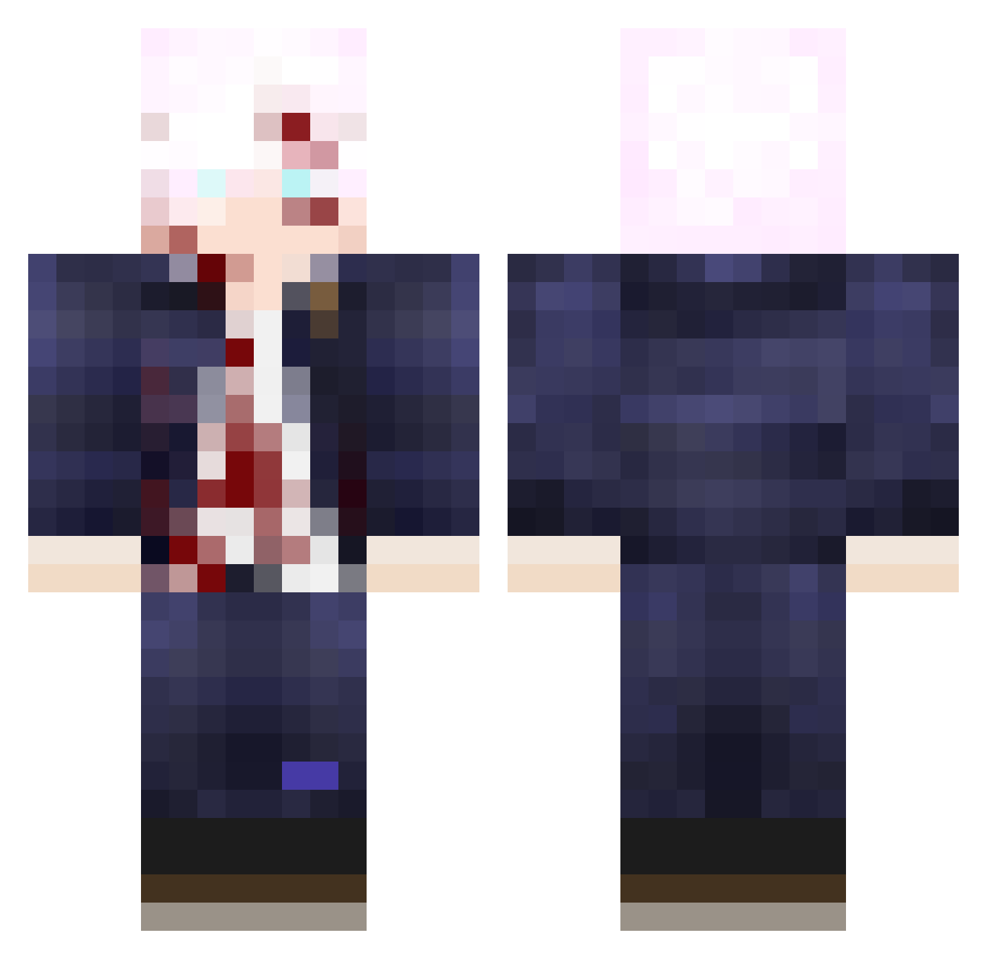DrakZombie Minecraft skin, front and back view