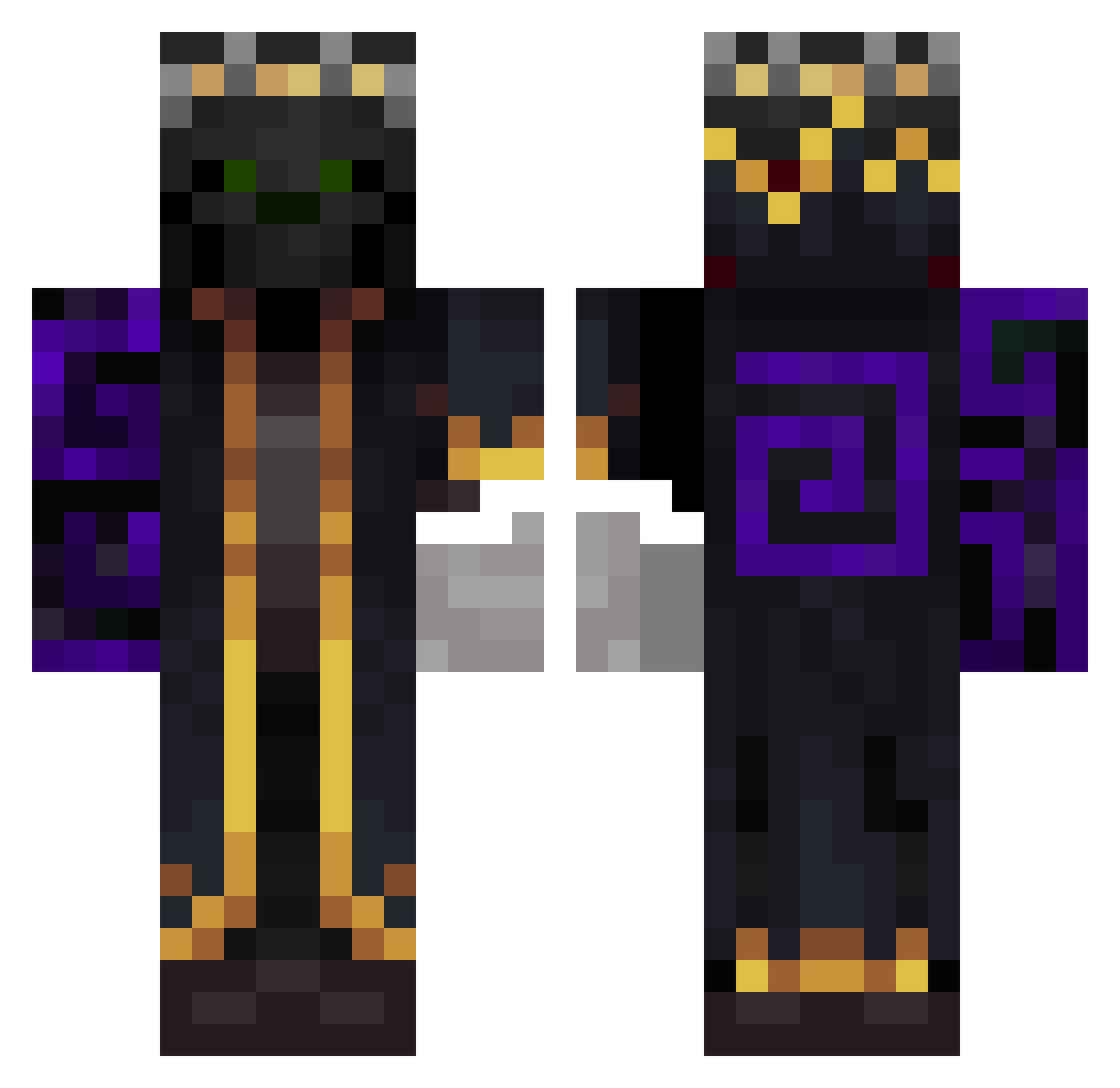 JsonJr Minecraft skin, front and back view