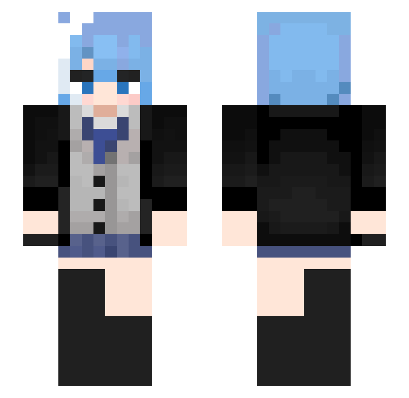 heySorah Minecraft skin, front and back view