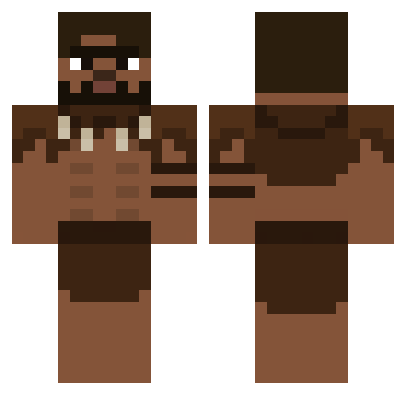 Robobertil Minecraft skin, front and back view