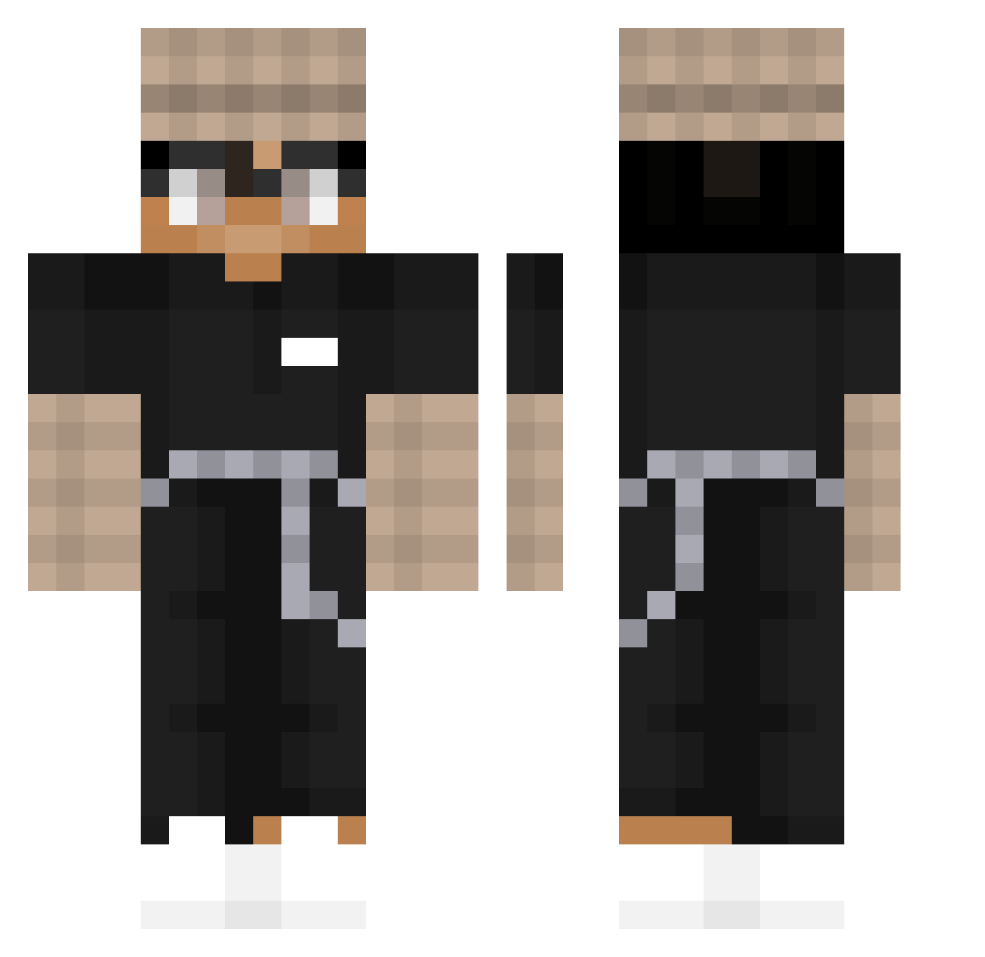 CAFCHOKIE Minecraft skin, front and back view