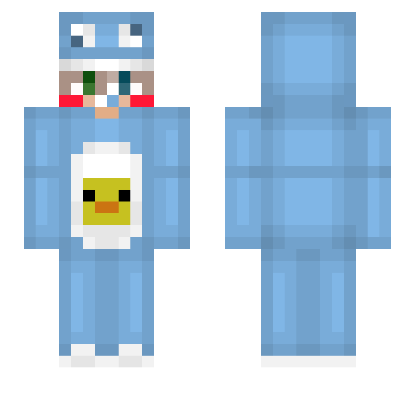 Reptiliansss Minecraft skin, front and back view