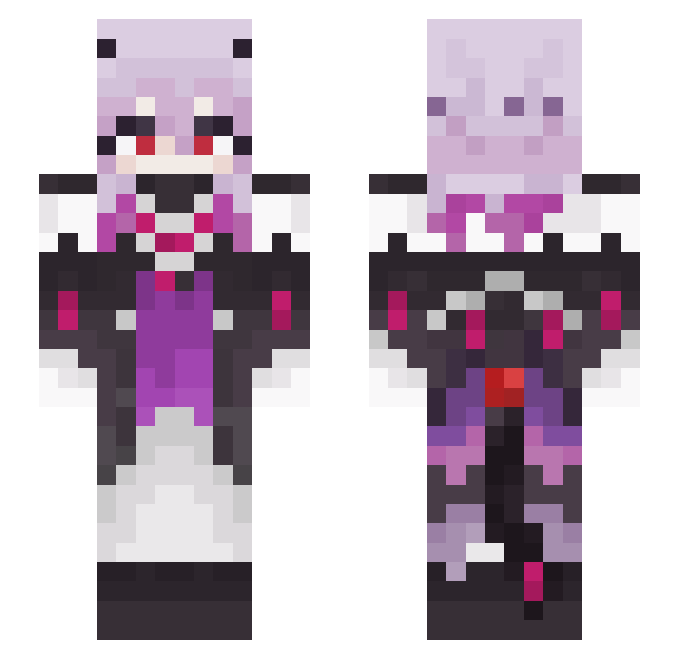 OverFears Minecraft skin, front and back view