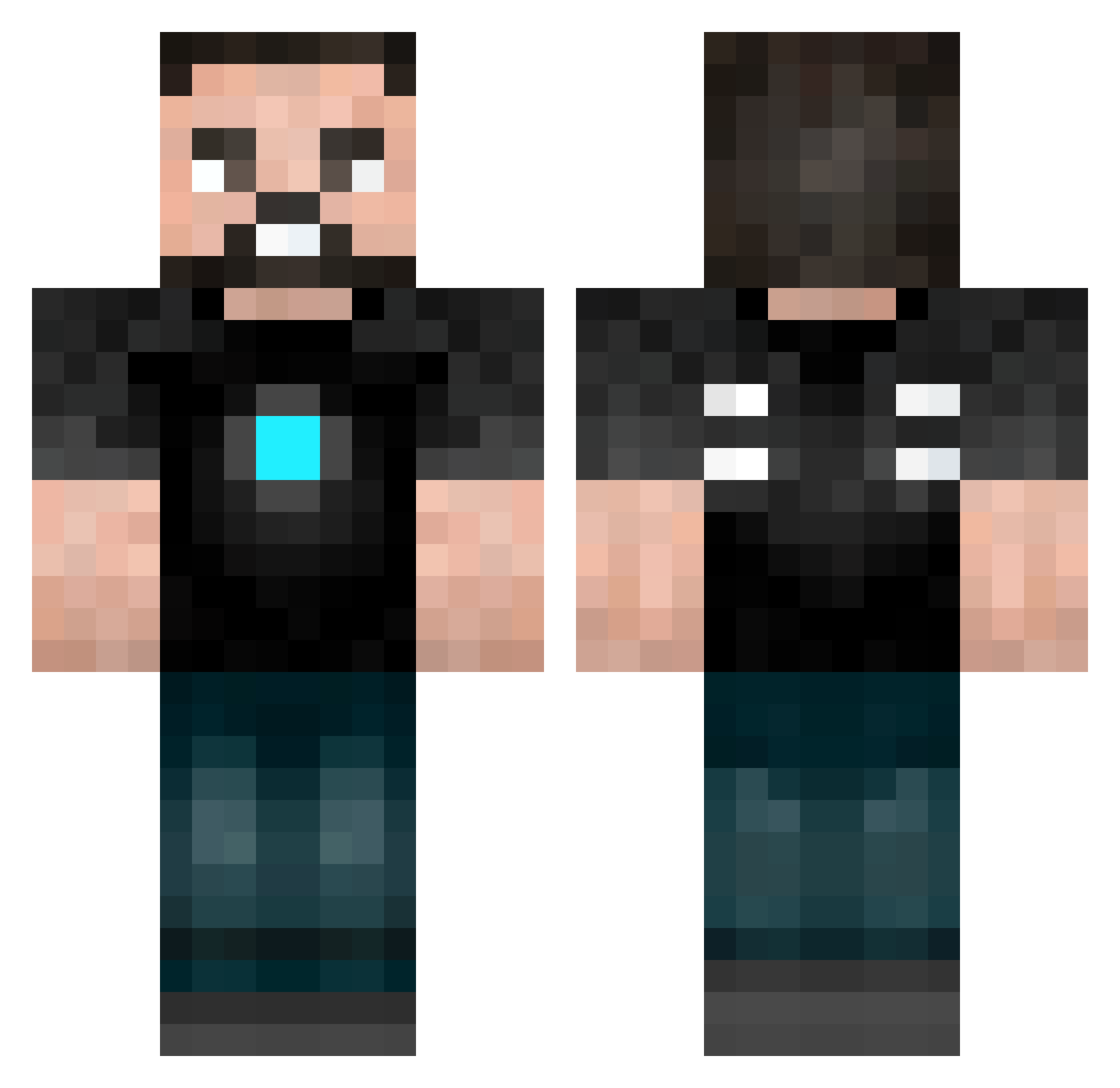 ELMario Minecraft skin, front and back view