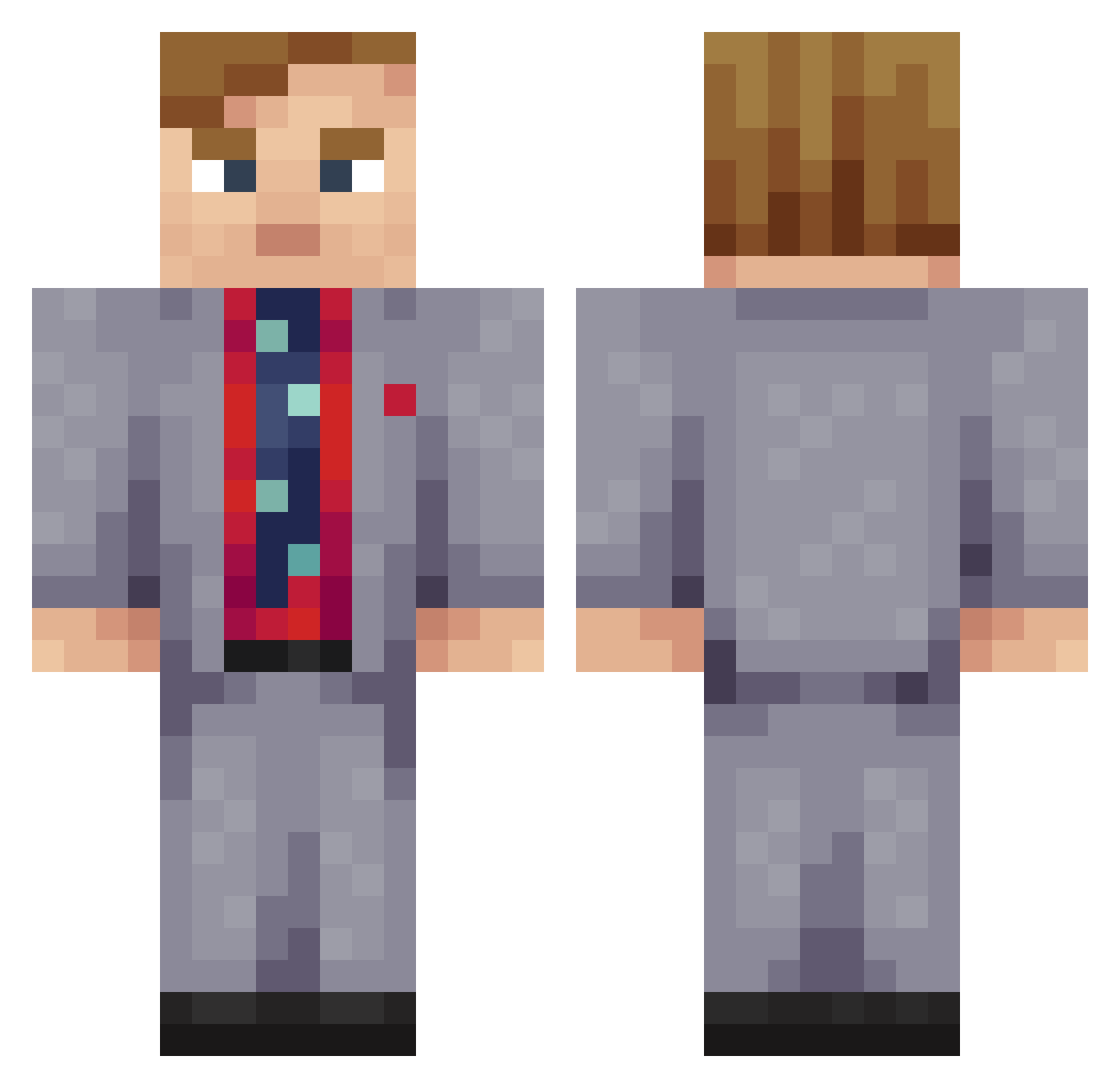 vinph Minecraft skin, front and back view
