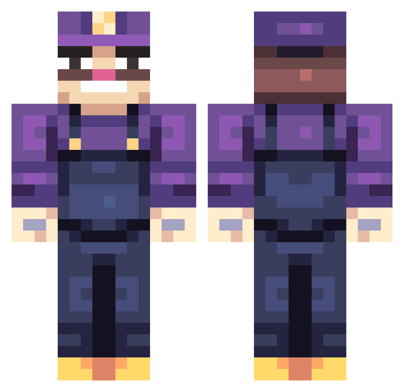 TheBigLO8 Minecraft skin, front and back view