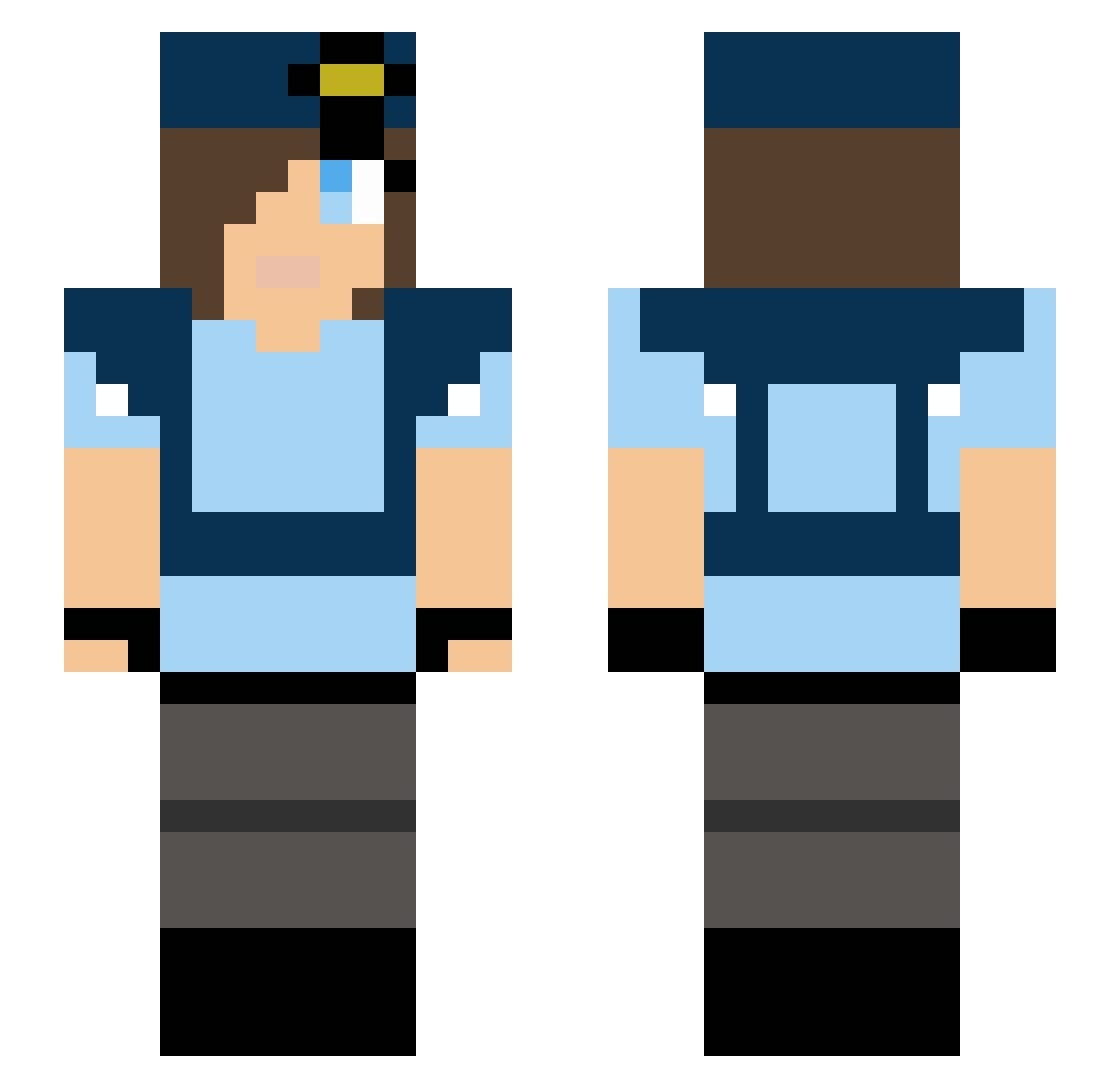 Frostmint Minecraft skin, front and back view