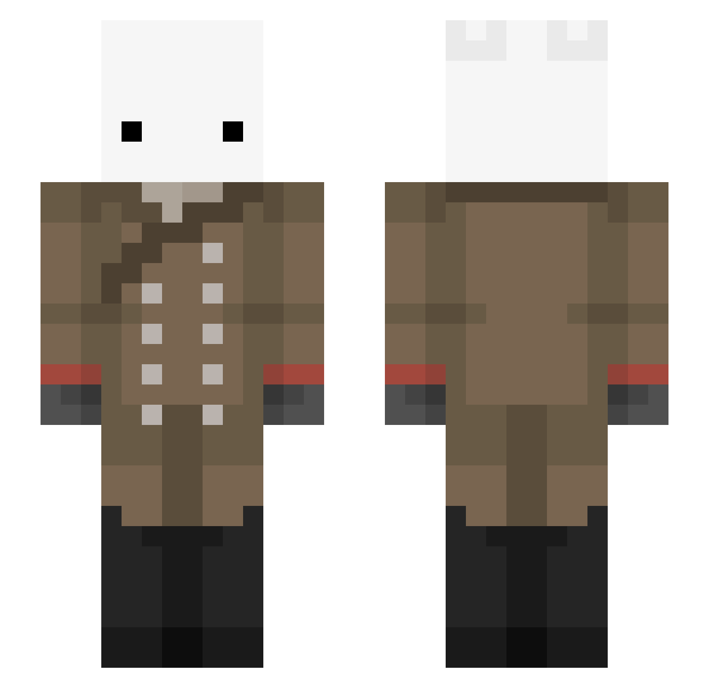 aisharcxn Minecraft skin, front and back view