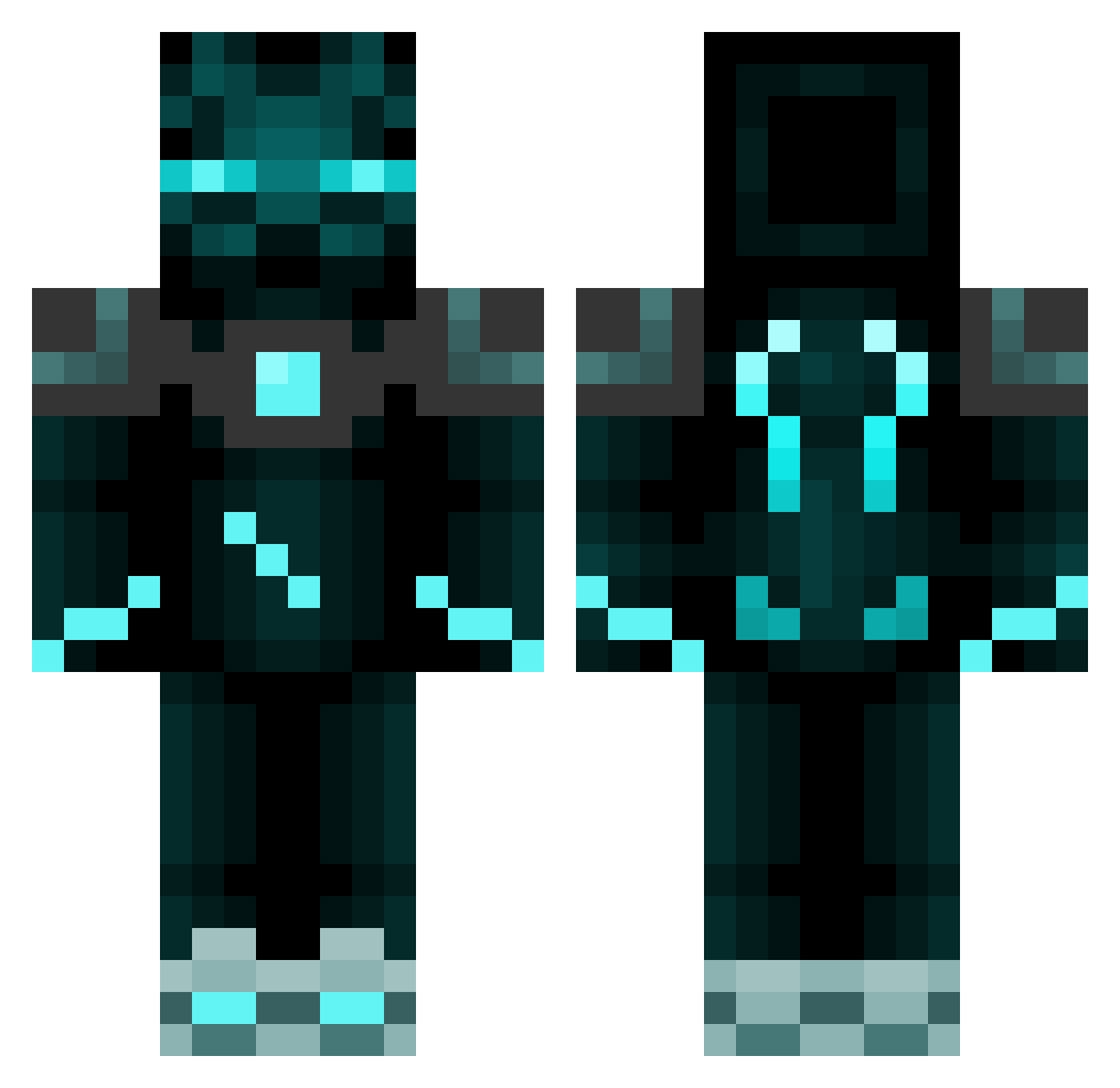 DExtreme Minecraft skin, front and back view