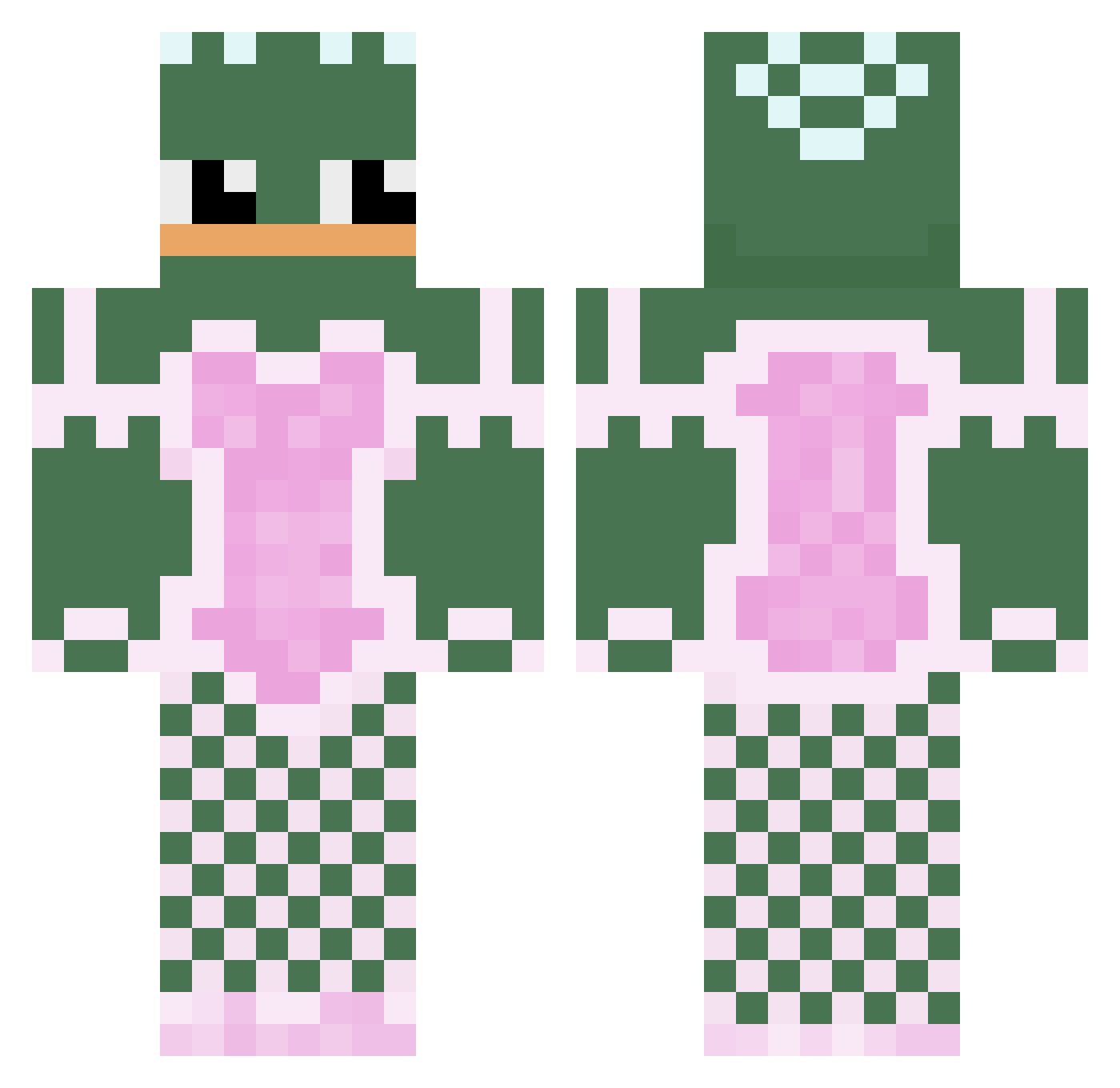 NasalQuasar Minecraft skin, front and back view