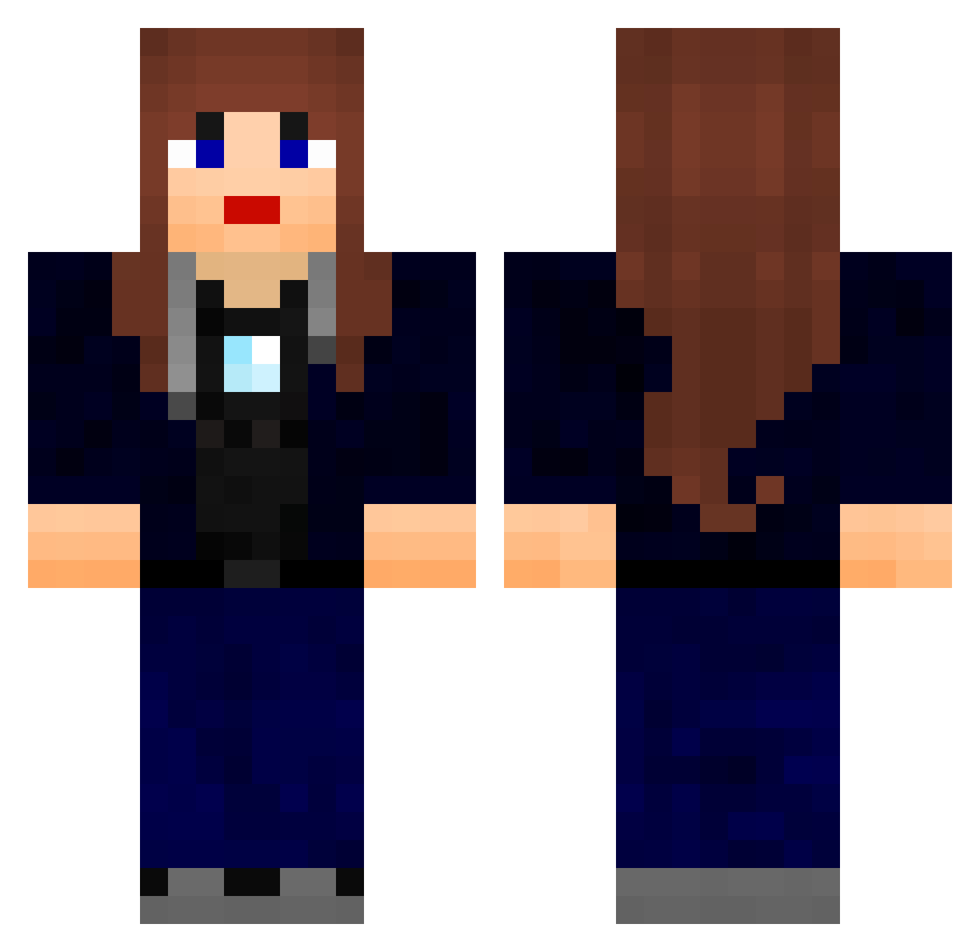 MissCaitlyn Minecraft skin, front and back view