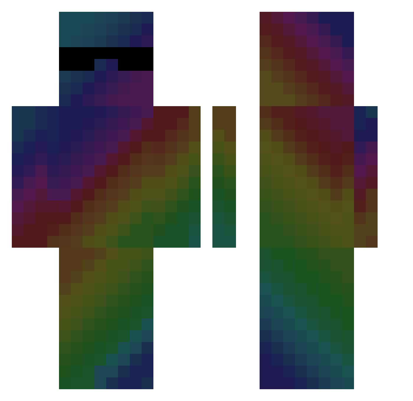 ThiagoGamerBoy Minecraft skin, front and back view