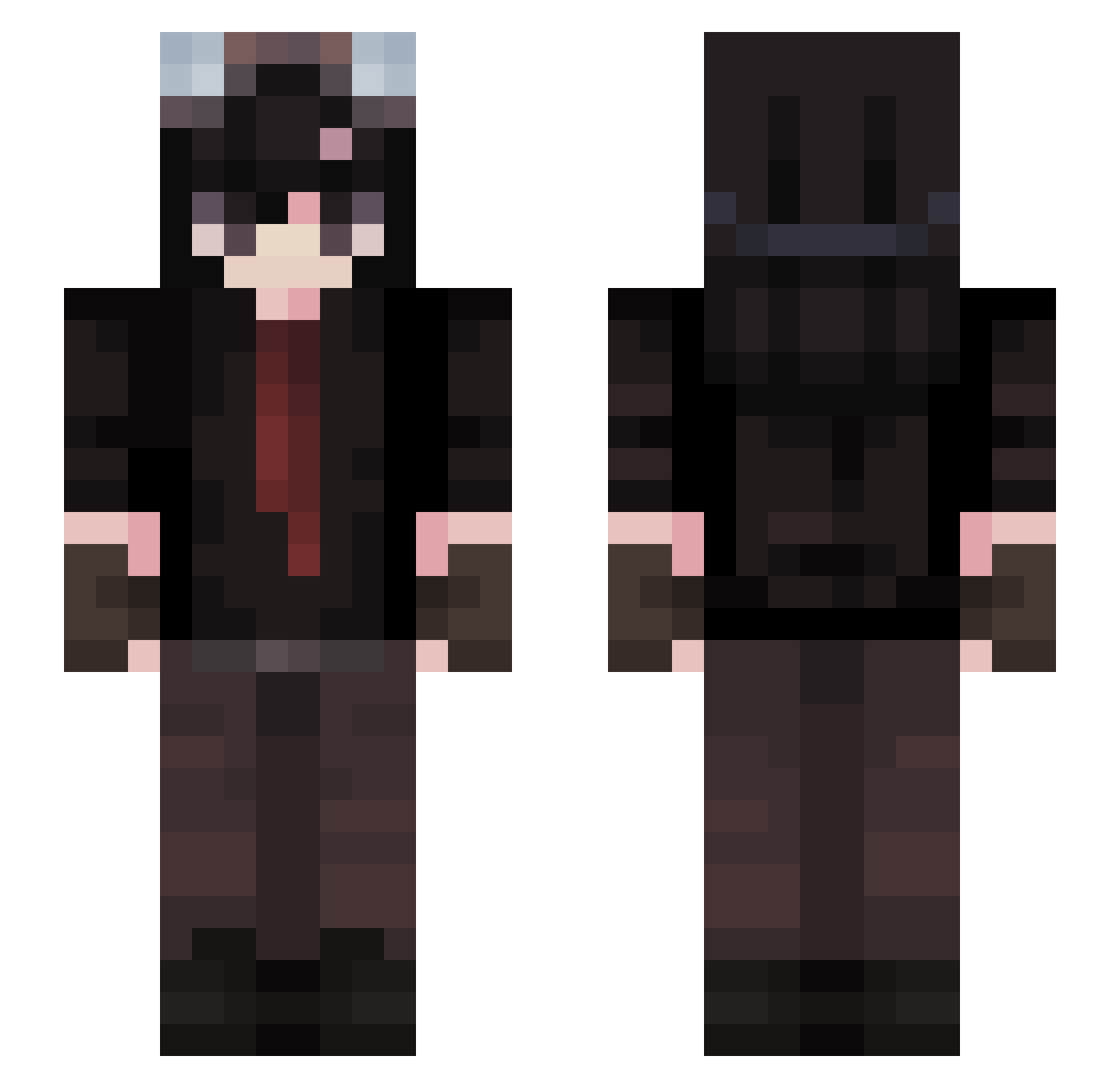 Noctera_ Minecraft skin, front and back view