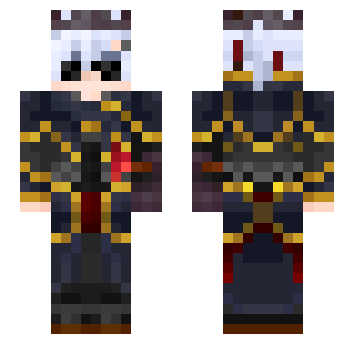 NullData Minecraft skin, front and back view