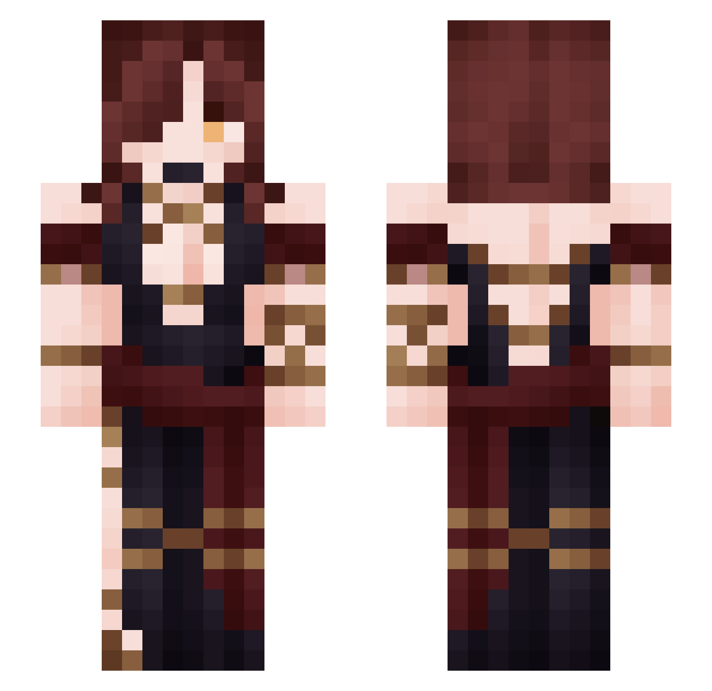 Fenukii Minecraft skin, front and back view